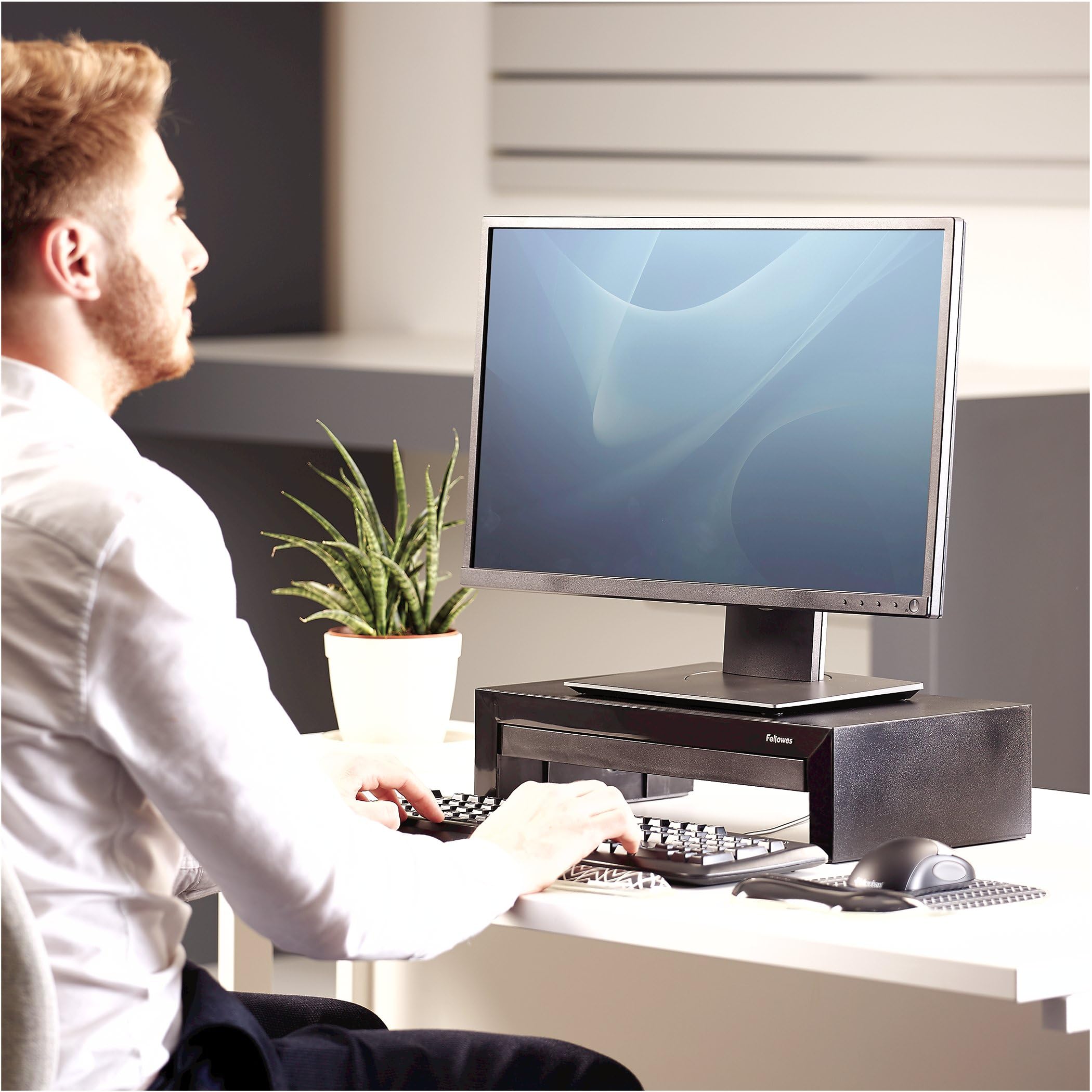 fellowes-designer-suites-support-moniteur-jusqu-21-3-hauteurs-avec-tiroir-noir image 4
