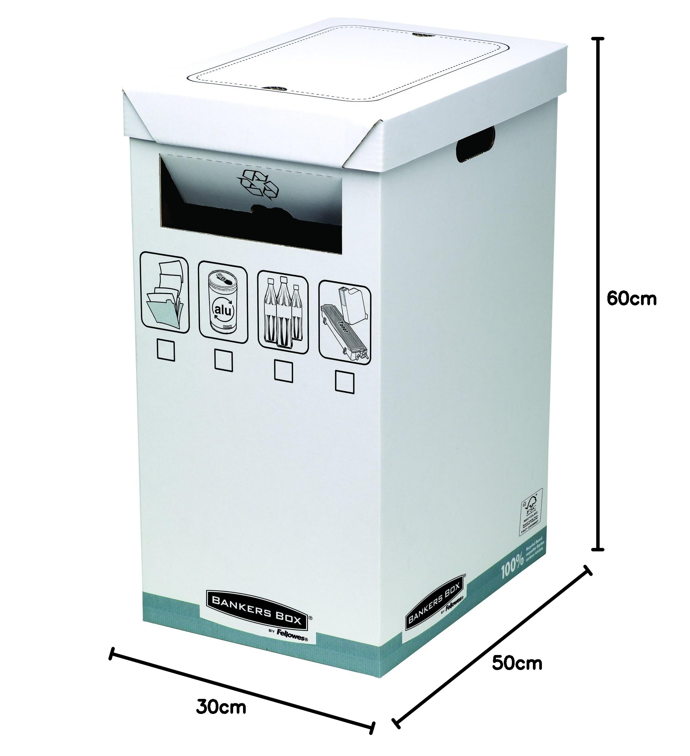 fellowes-bankers-box-bacs-de-recyclage-carton-fsc-blanc-gris-lot-de-5 image 5