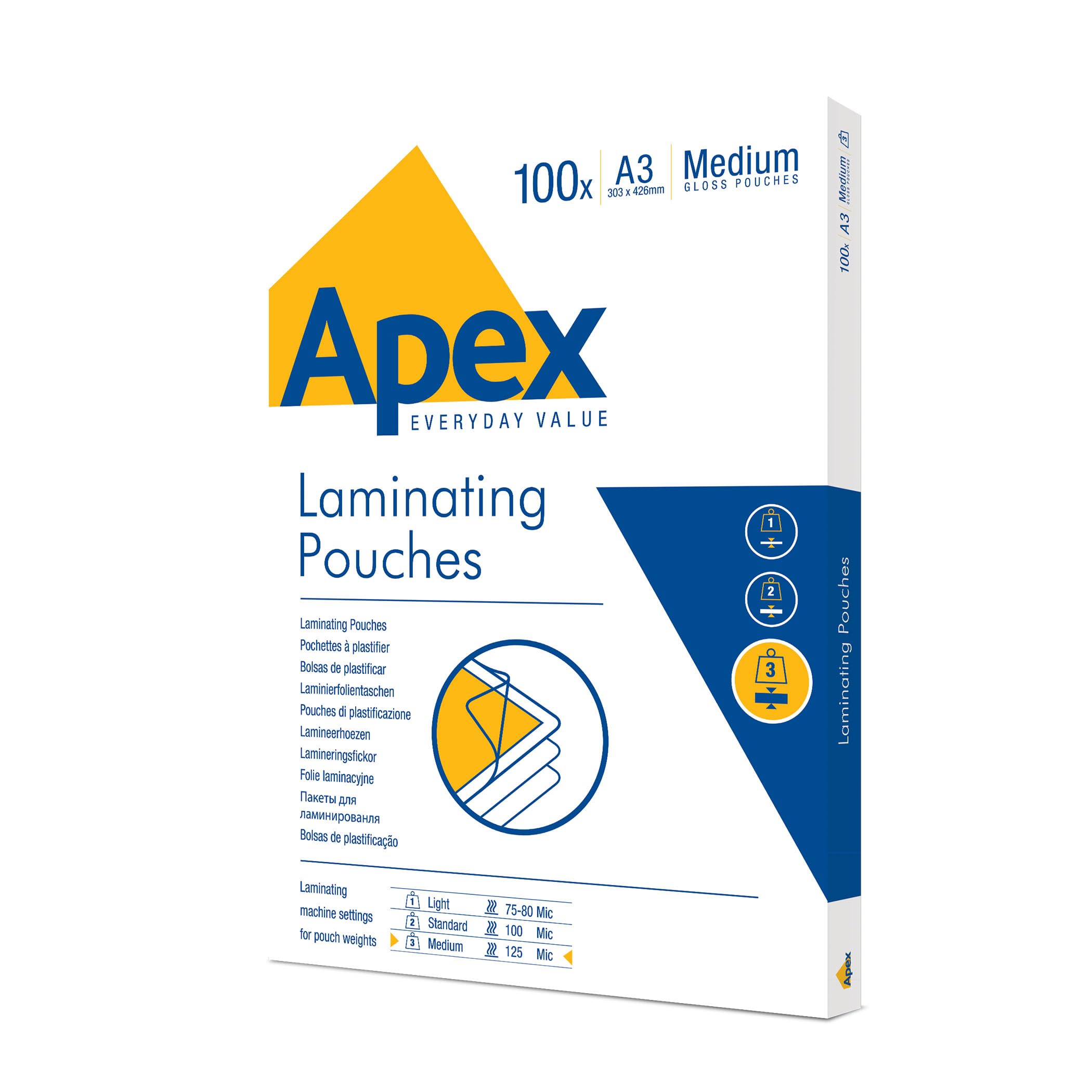 fellowes-apex-pochettes-de-plastification-a3-finition-brillante-100-feuilles-80- image 1