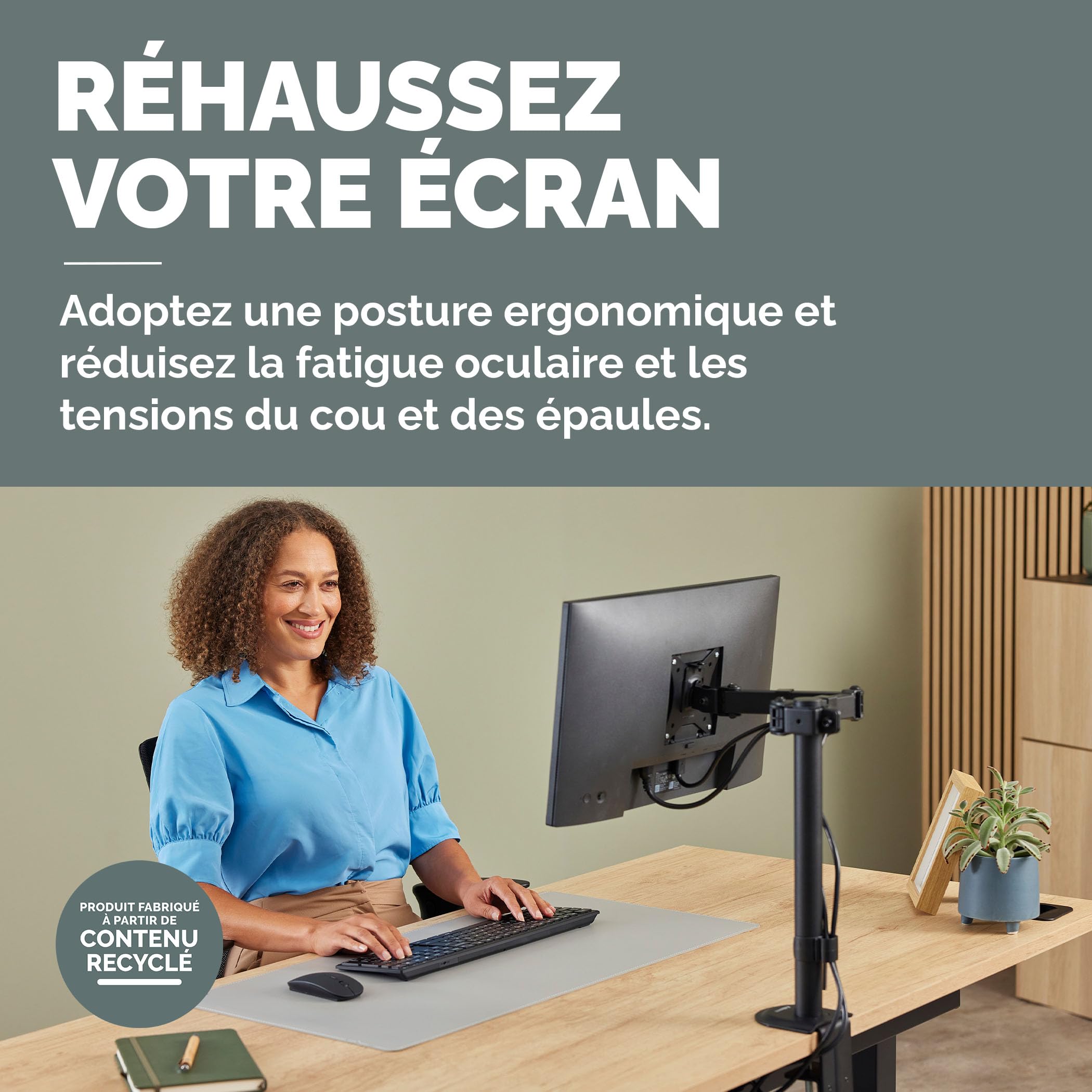 fellowes-everyday-bras-cran-simple-jusqu-32-9-kg-vesa-75-100-pince-illet image 2
