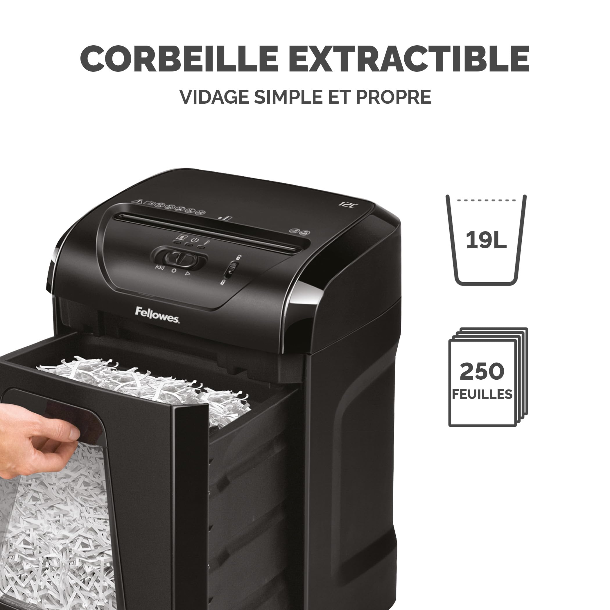 fellowes-12c-destructeur-de-documents-coupe-crois-e-12-feuilles-19l-noir image 6