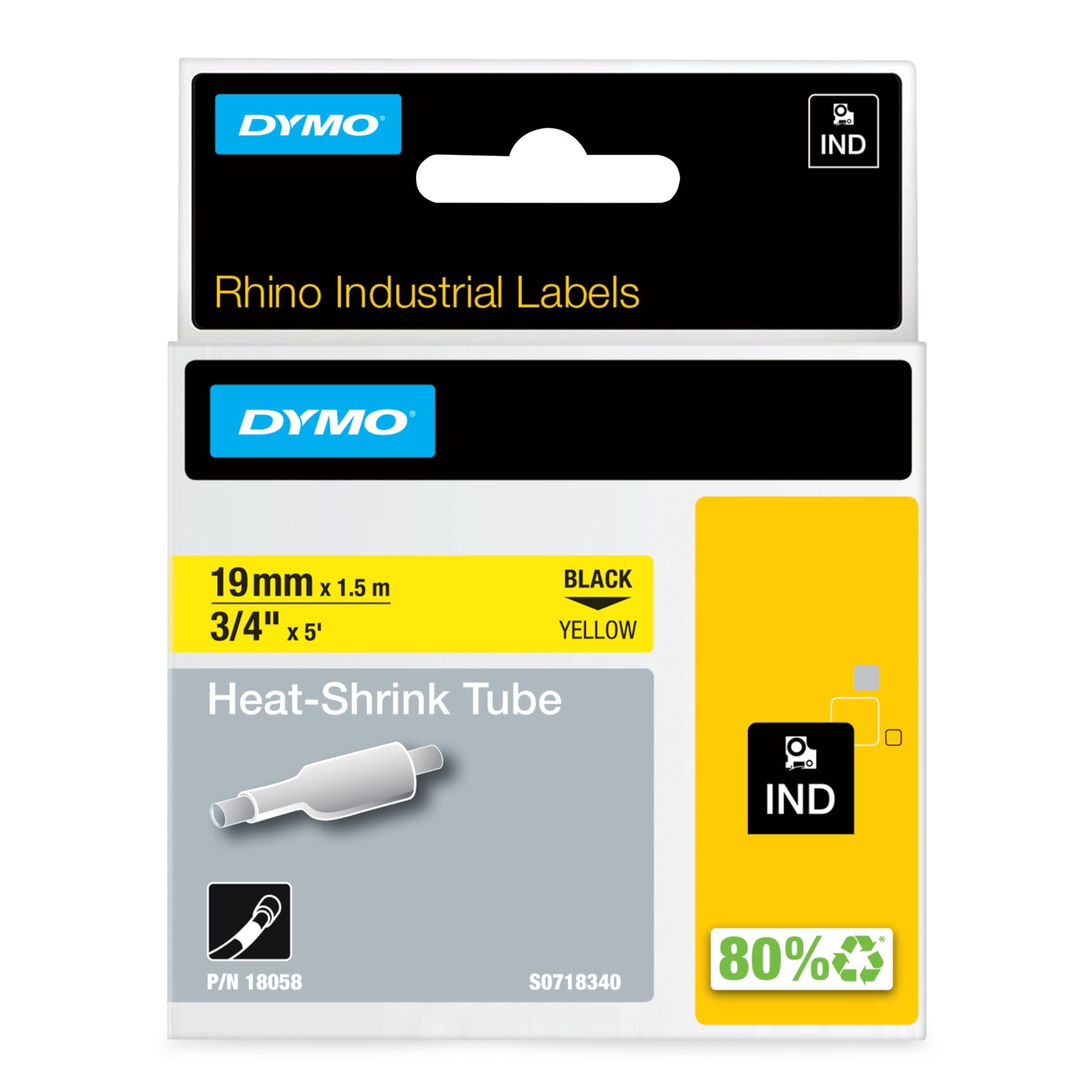 dymo-rhino-gaine-thermor-tractable-industrielle-12-mm-x-1-5-m-noir-sur-jaune image 7