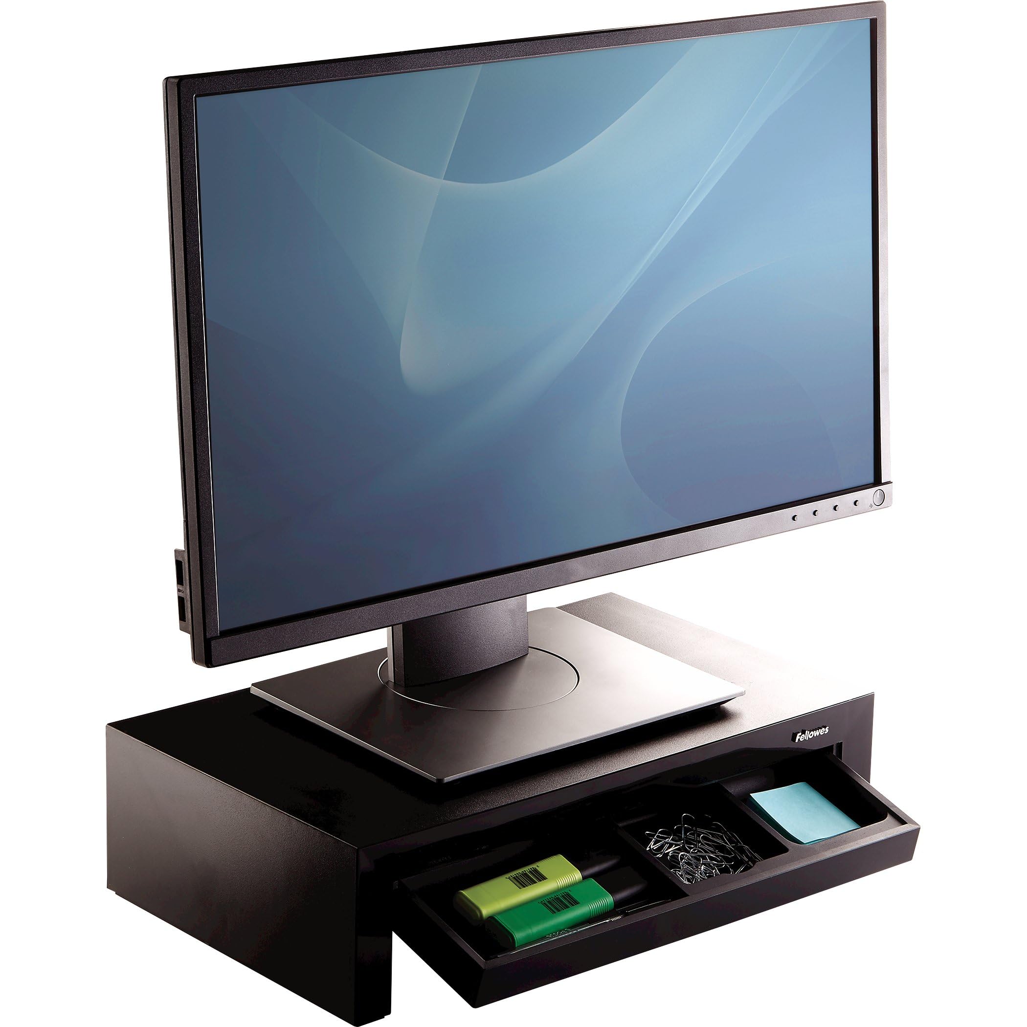 fellowes-designer-suites-support-moniteur-jusqu-21-3-hauteurs-avec-tiroir-noir image 3