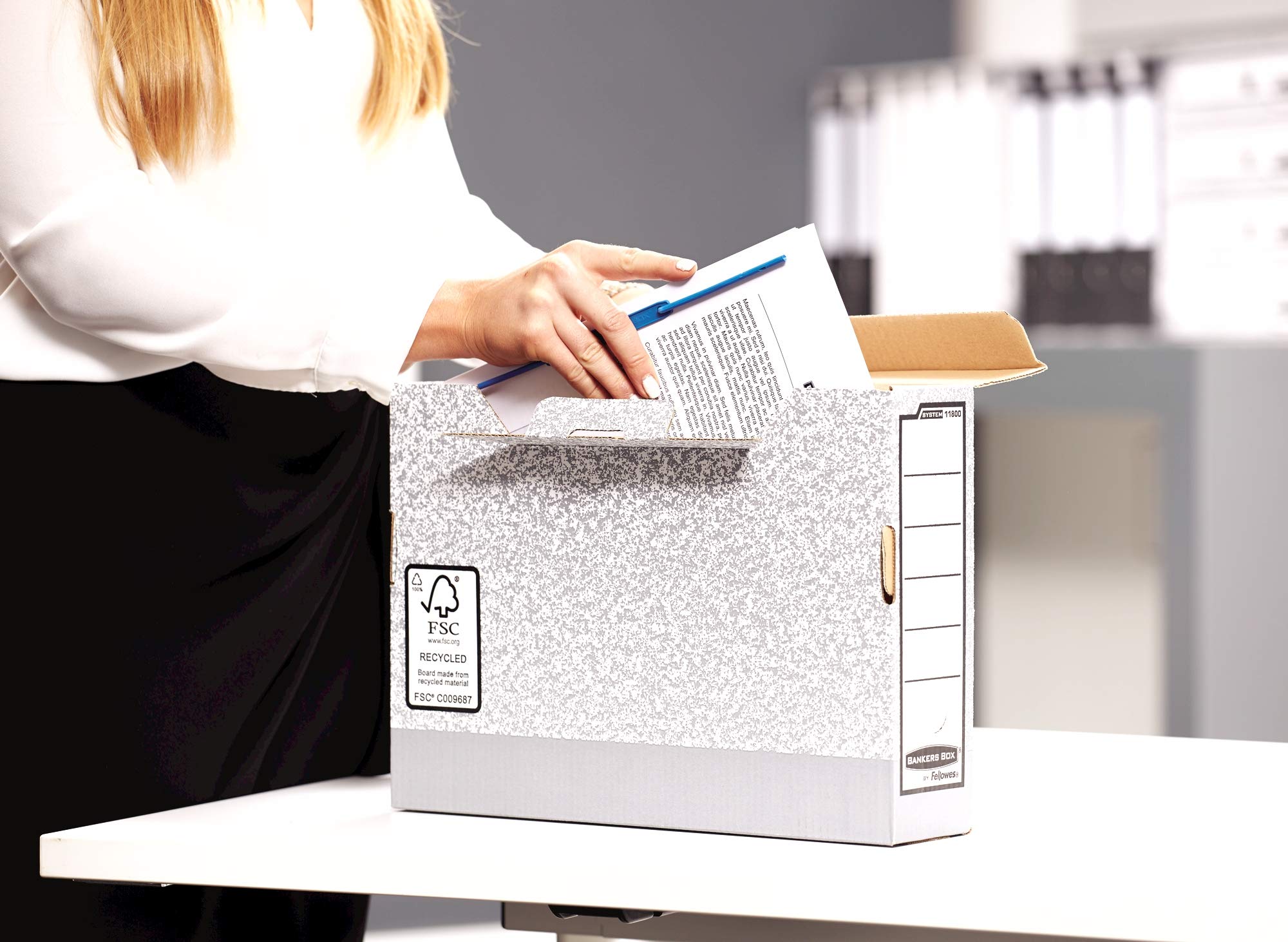 fellowes-bankers-box-system-1080001-bo-te-archives-a4-dos-8-cm-grise-montage-aut image 2
