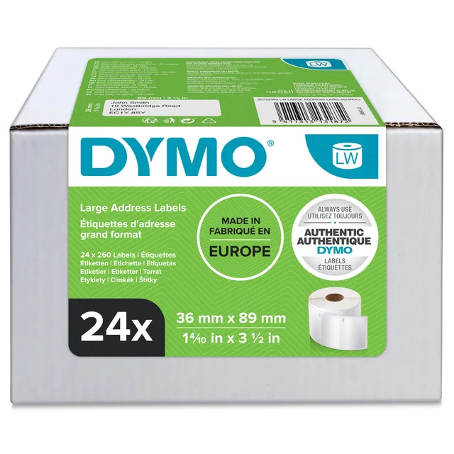 dymo-labelwriter-rouleaux-tiquettes-36x89-mm-lot-24x260 image 1