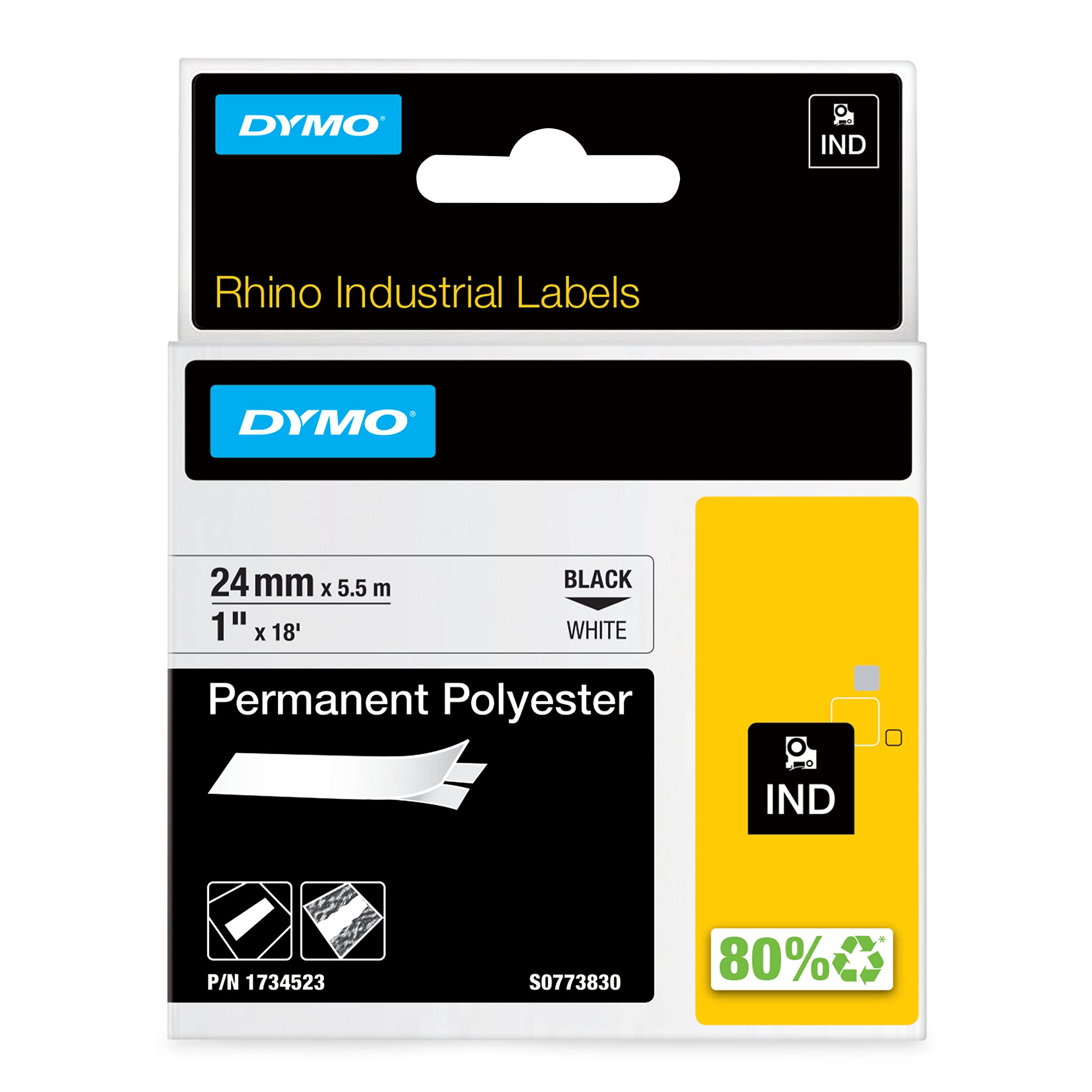 dymo-ind-rhino-18485-ruban-polyester-9-mm-x-5-5-m-m-tallique-noir image 7