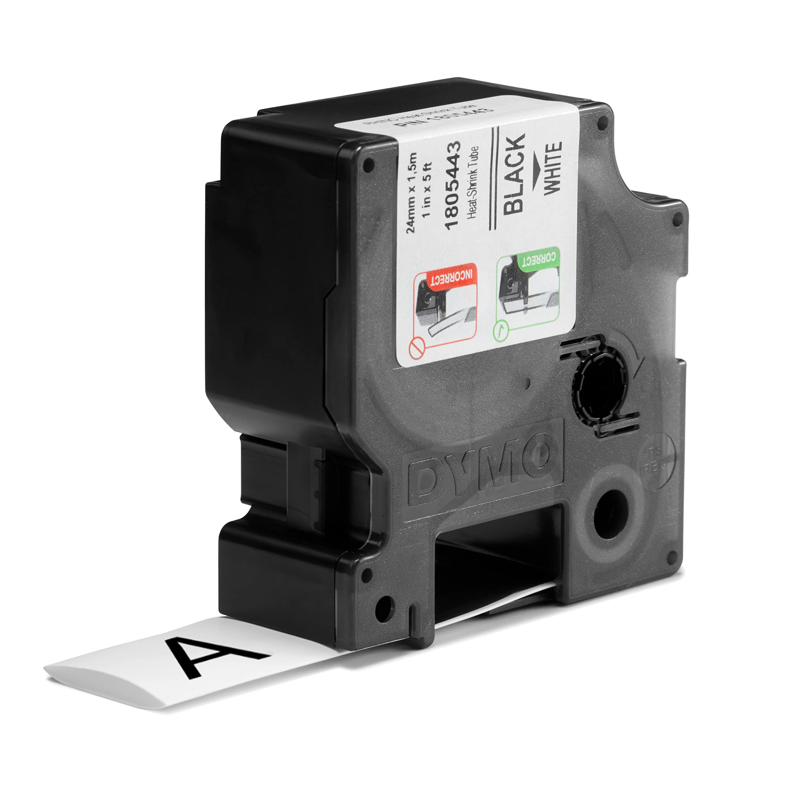 dymo-rhino-gaine-thermor-tractable-industrielle-12-mm-x-1-5-m-noir-sur-jaune image 2