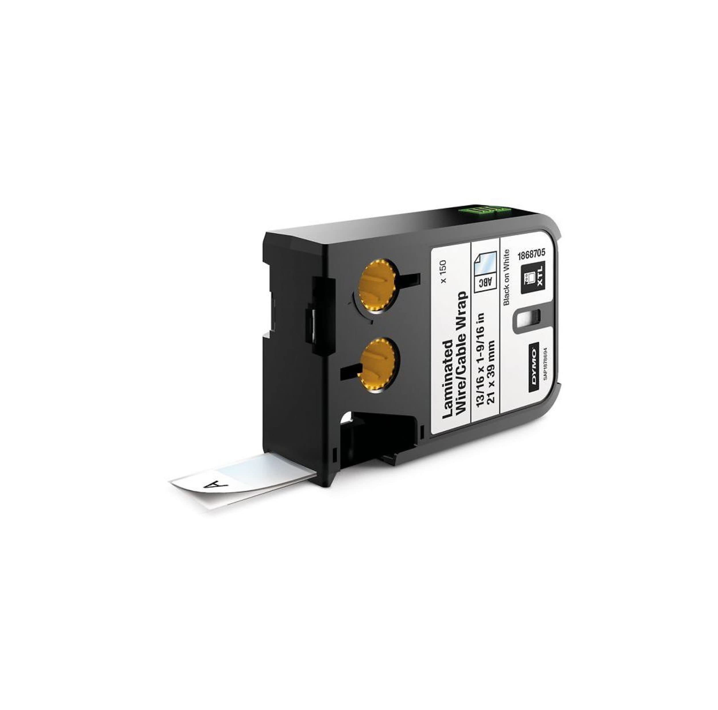 dymo-xtl-tiquettes-gaine-c-ble-21-x-39-mm-noir-sur-blanc-pack-de-150 image 1