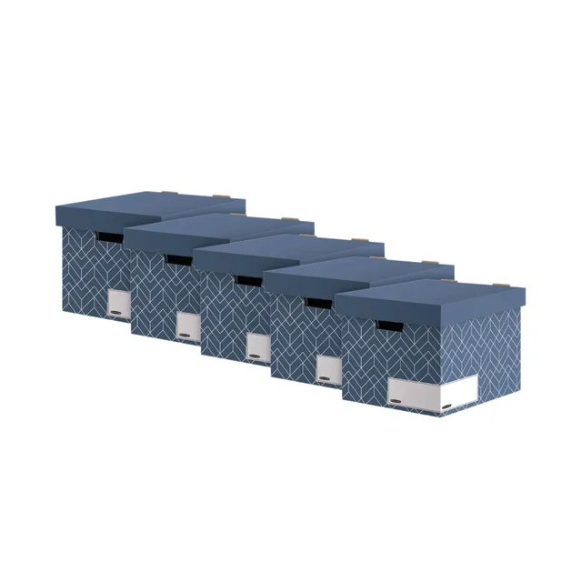 bankers-box-d-co-caisse-d-archives-a4-bleu-ardoise-lot-de-5 image 1