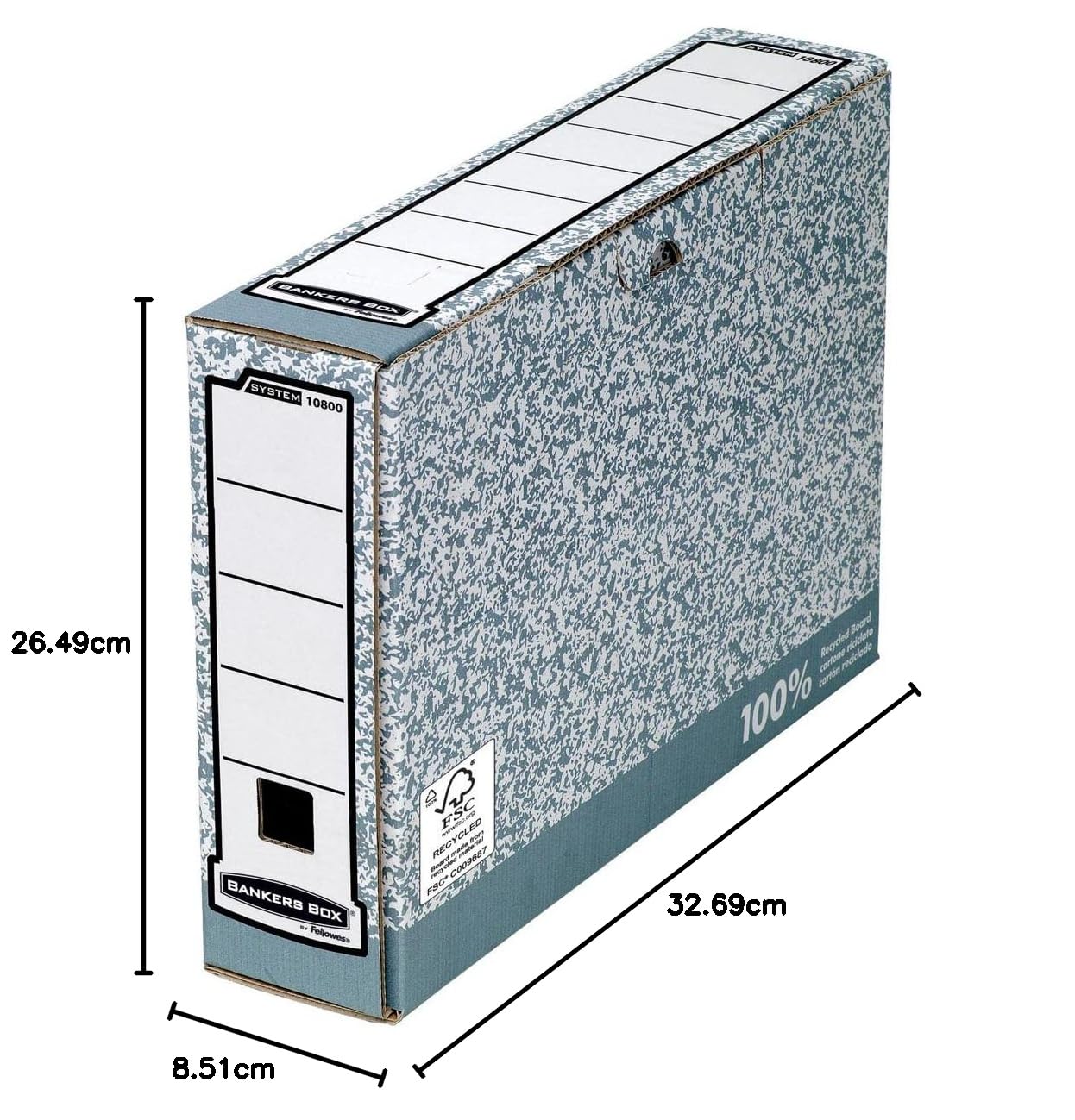 fellowes-bankers-box-system-1080001-bo-te-archives-a4-dos-8-cm-grise-montage-aut image 3