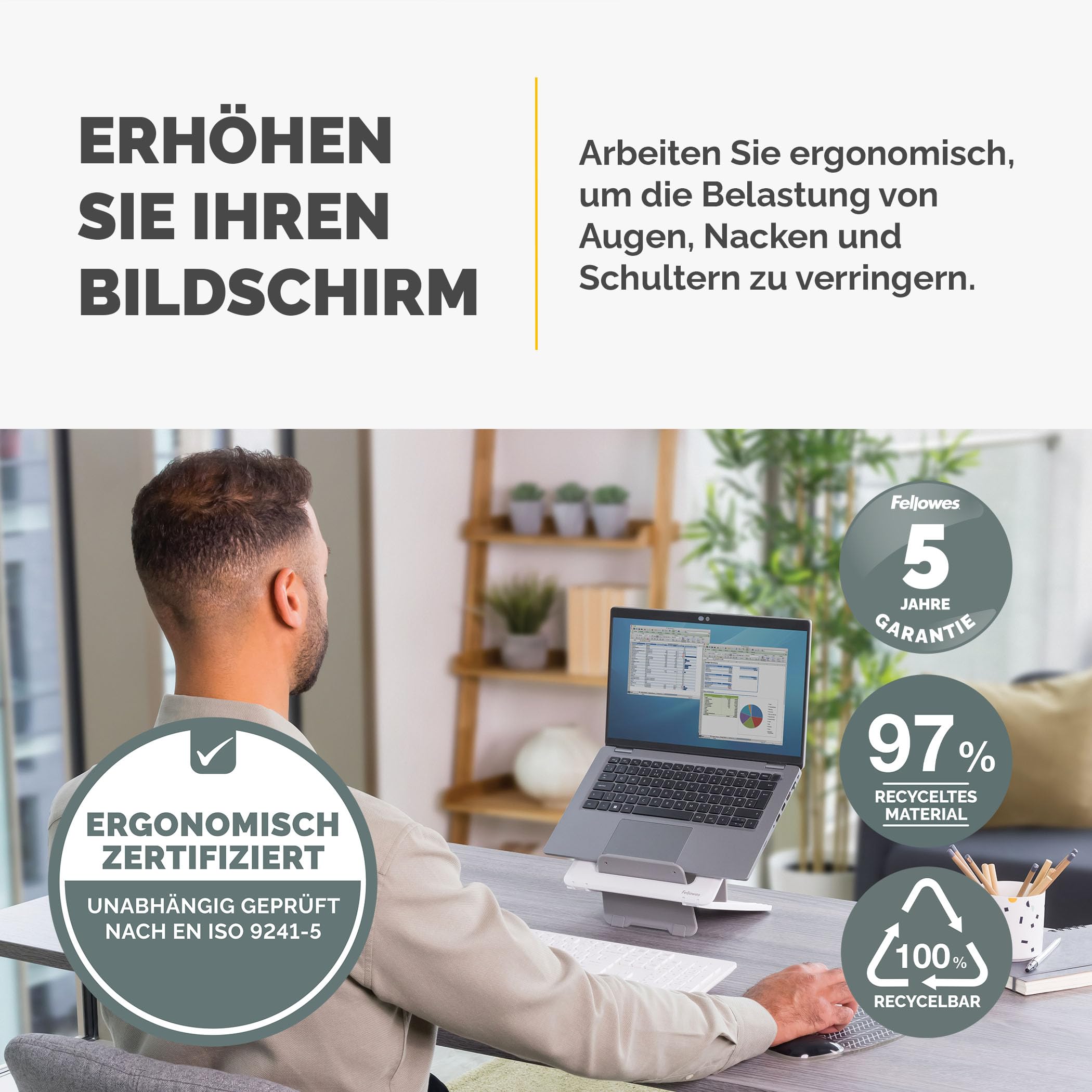 fellowes-breyta-support-d-ordinateur-portable-ajustable-12-hauteurs-15-6-max-4-k image 2