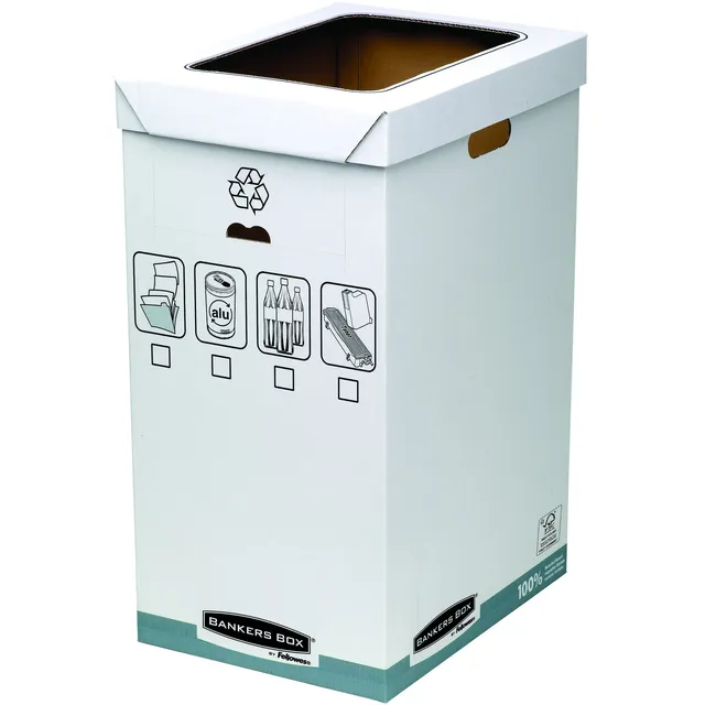 fellowes-bankers-box-bacs-de-recyclage-carton-fsc-blanc-gris-lot-de-5 image 1