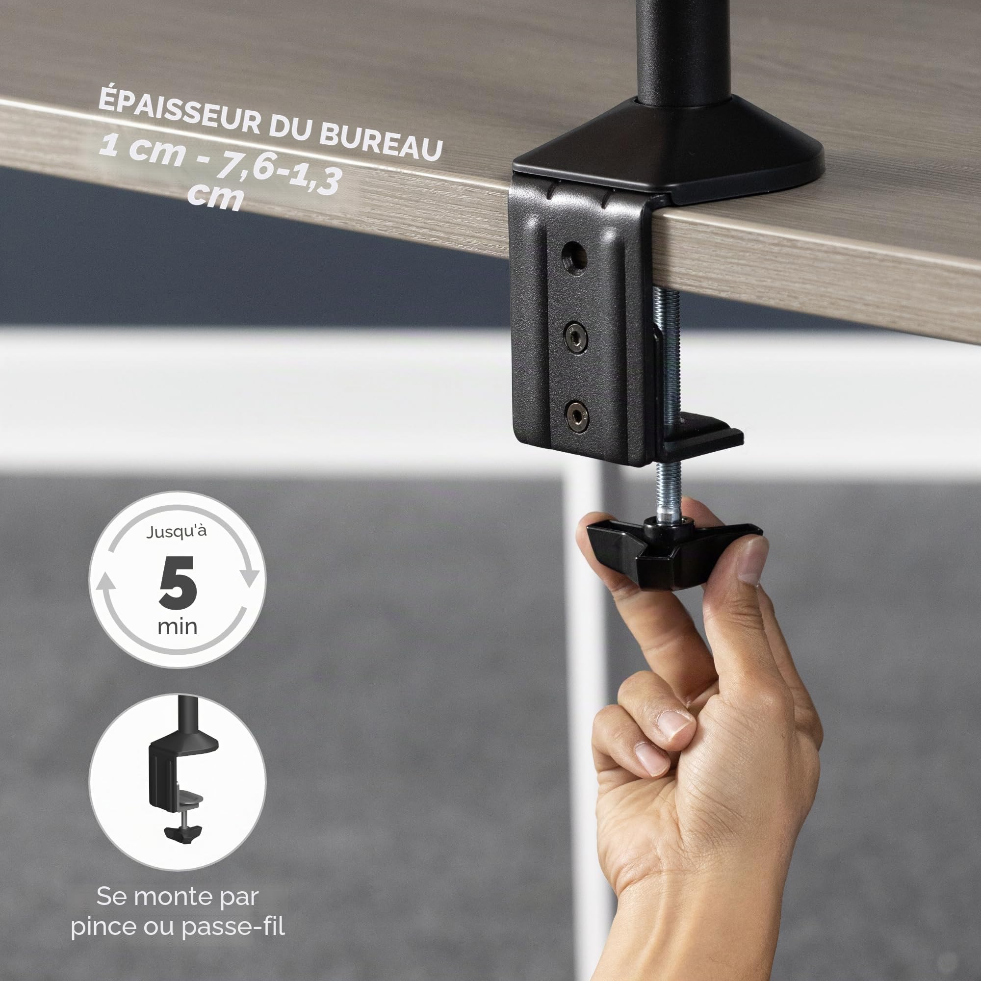 fellowes-reflex-bras-porte-cran-simple-1-cran-jusqu-27-vesa image 4