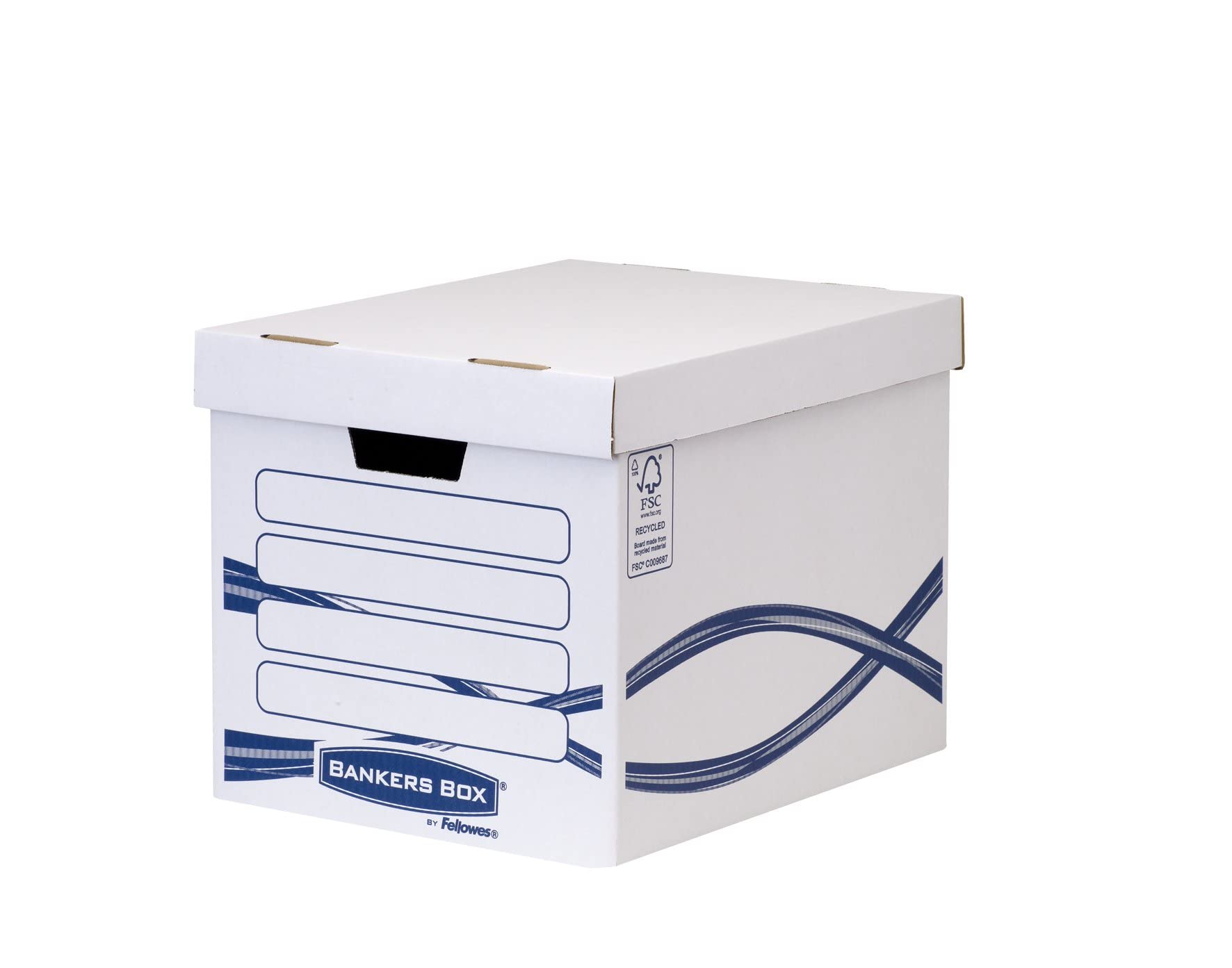 bankers-box-fellowes-basic-grand-conteneur-archivage-bleu-blanc-lot-de-10 image 1