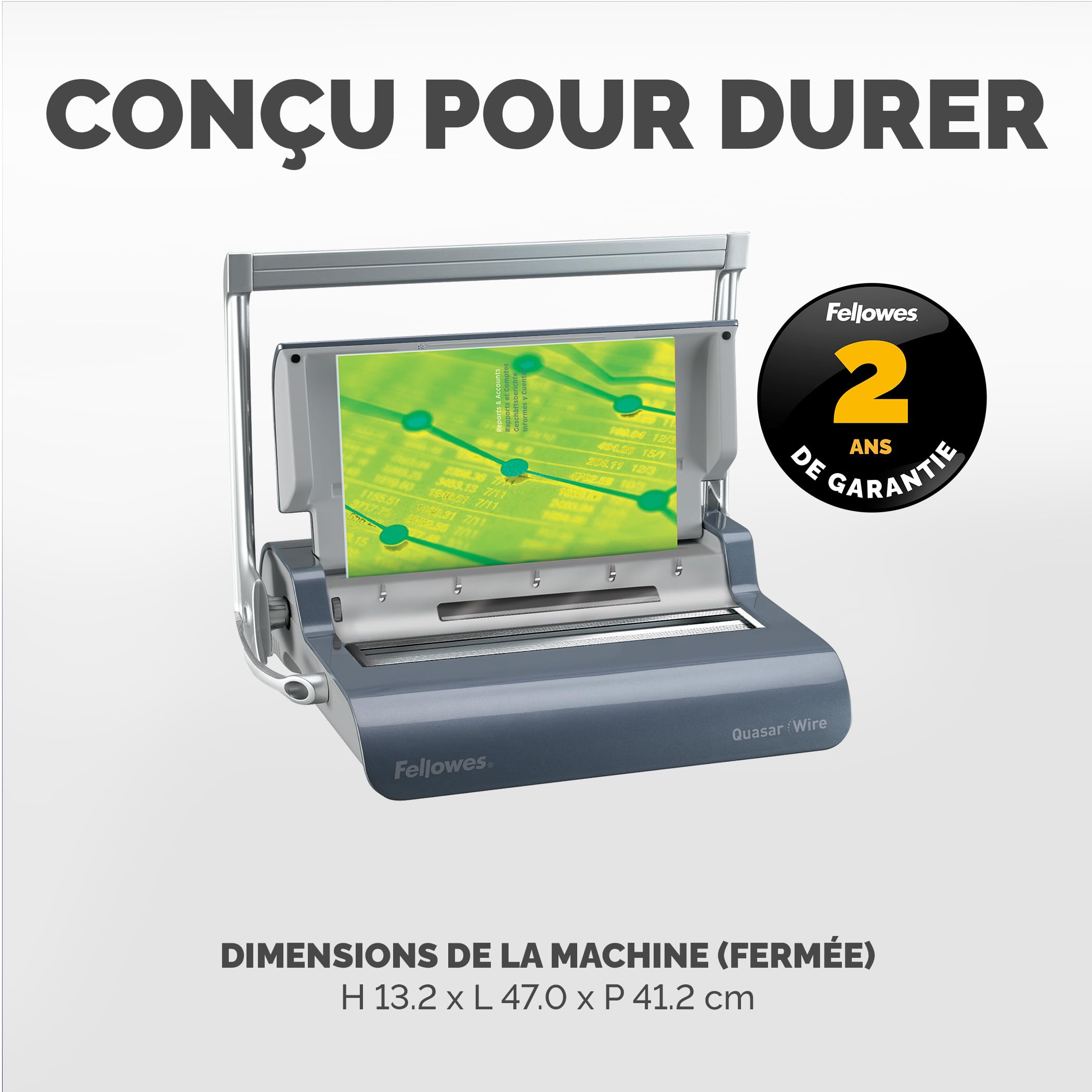 fellowes-quasar-machine-relier-anneaux-m-talliques-130-feuilles-argent image 7