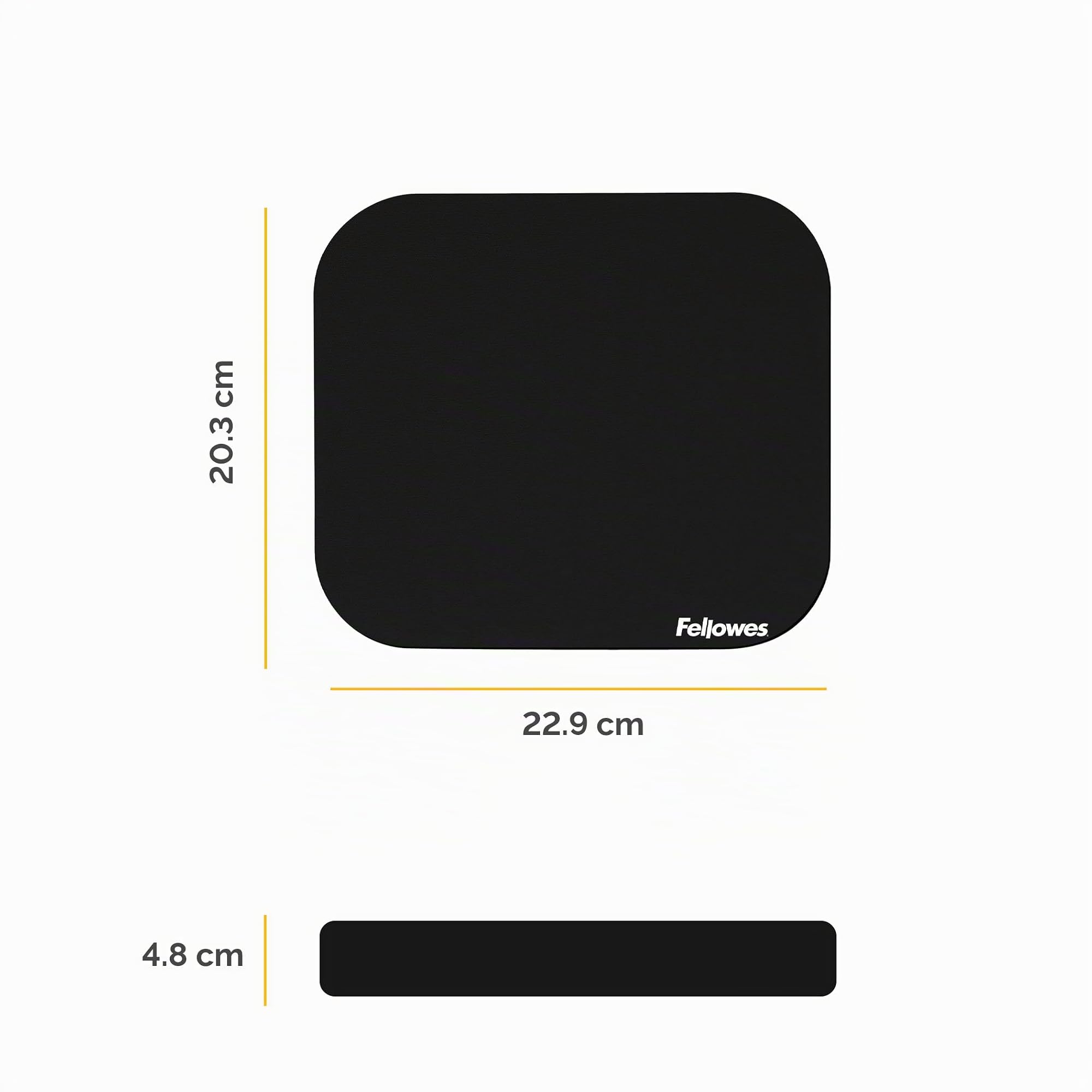 fellowes-tapis-de-souris-noir-22-9-x-20-3-cm-polyester-lisse-base-caoutchouc-ant image 3