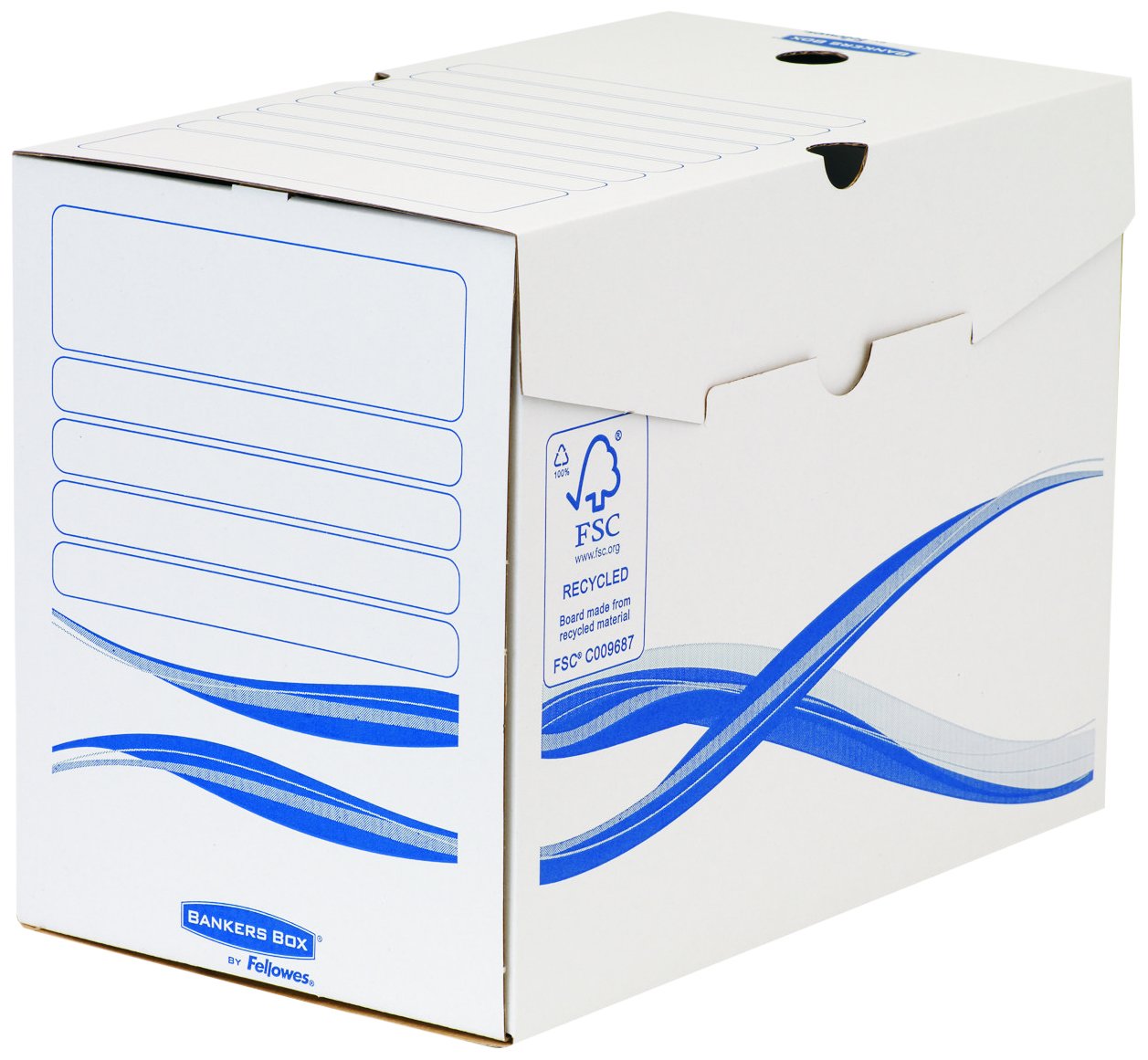 fellowes-bankers-box-basic-4460402-bo-tes-archives-a4-20-cm-blanc-bleu-lot-de-25 image 1