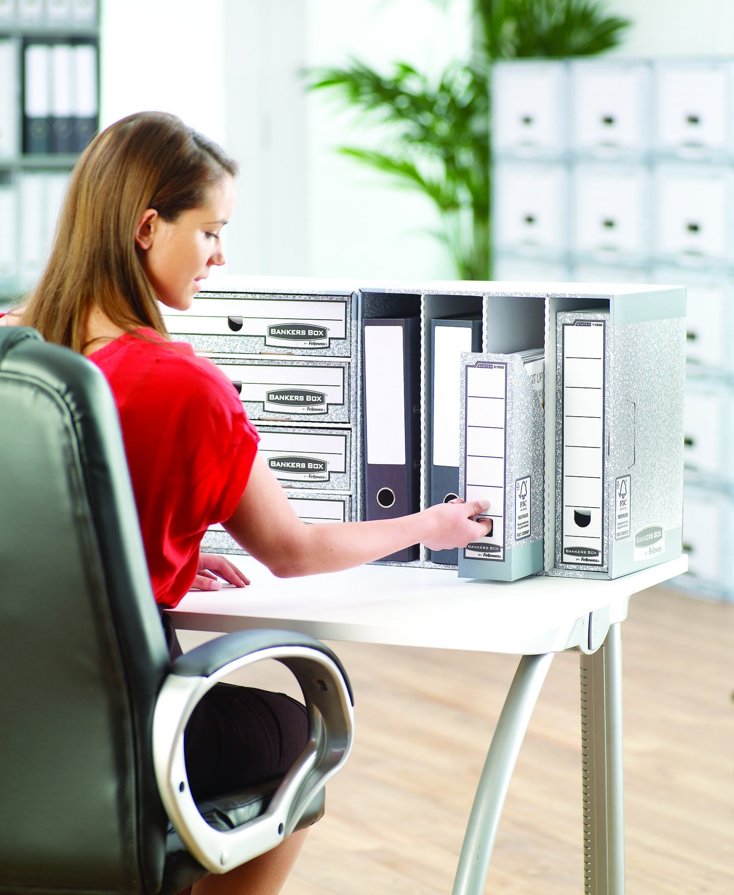 fellowes-bankers-box-system-module-de-classement-4-tiroirs-lot-de-5-gris image 6