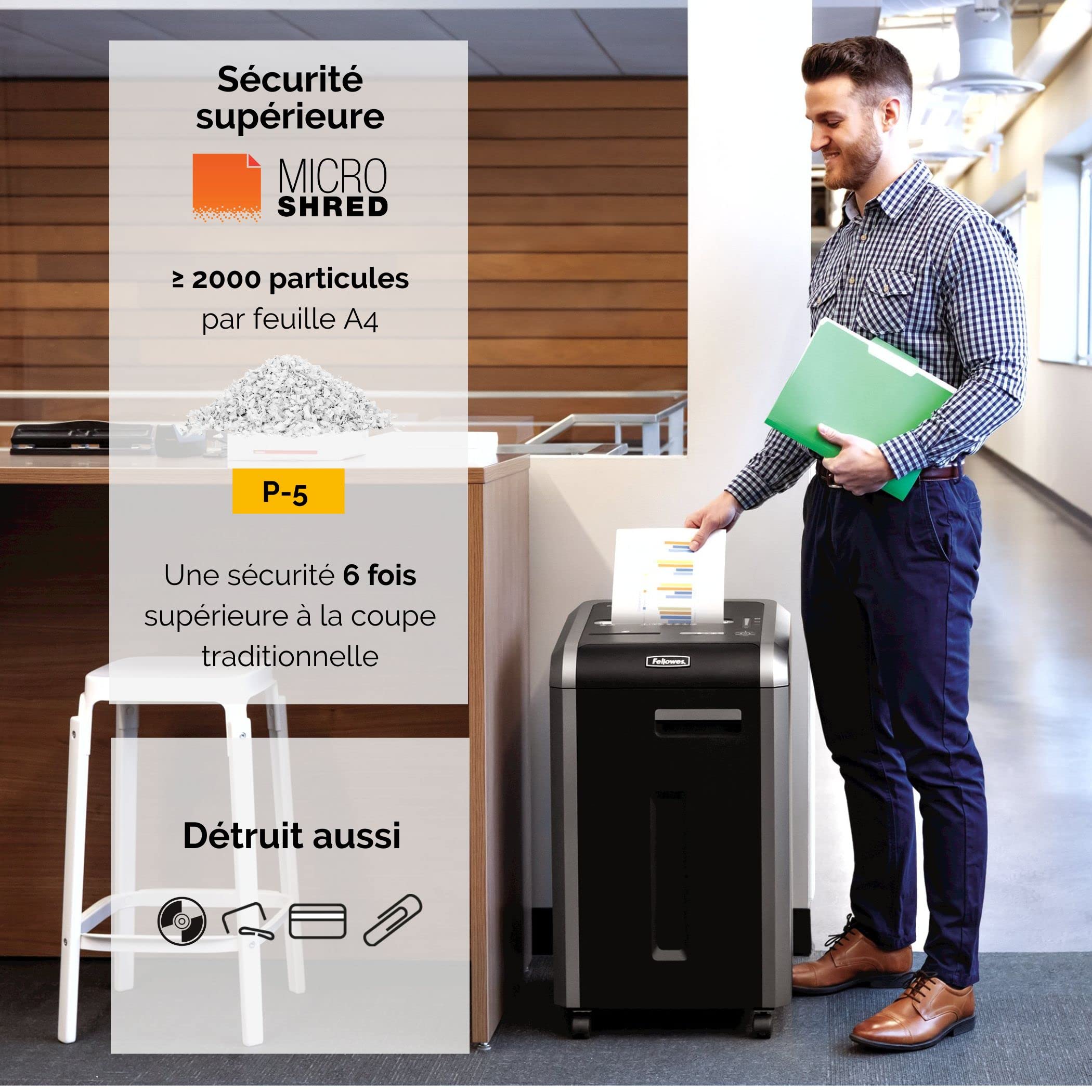 fellowes-powershred-225mi-destructeur-de-documents-microshred-14-feuilles-noir image 2