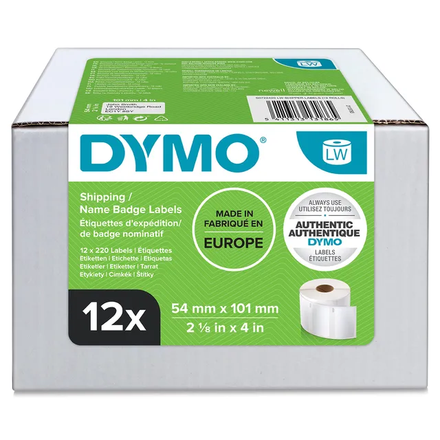 dymo-labelwriter-tiquettes-autocollantes-exp-dition-et-badges-54-x-101-mm-12-rou image 1