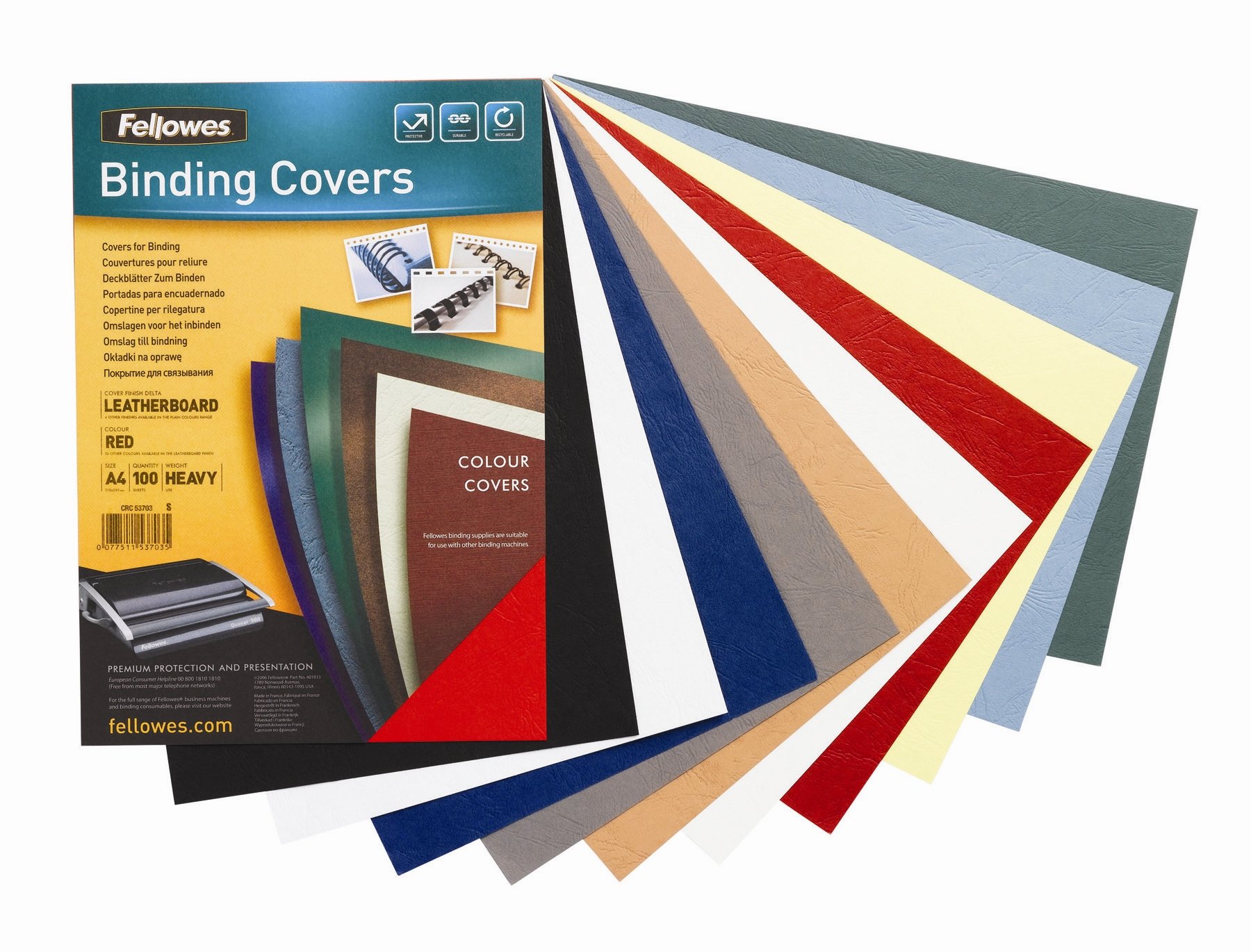 fellowes-pack-de-100-couvertures-grain-cuir-a4-bleu-royal image 4