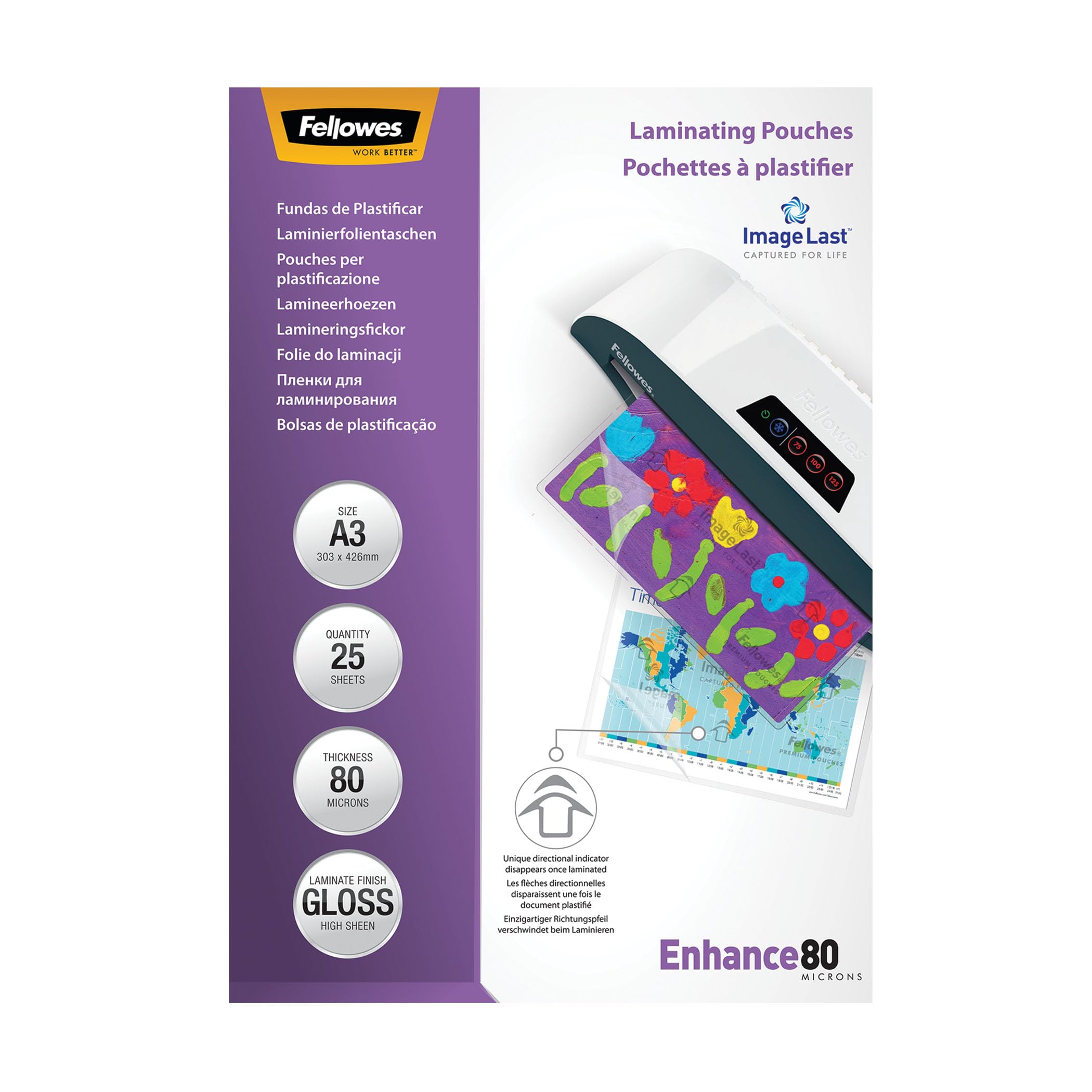 fellowes-pochettes-de-plastification-a3-80-microns-pack-de-25-technologie-imagel image 1