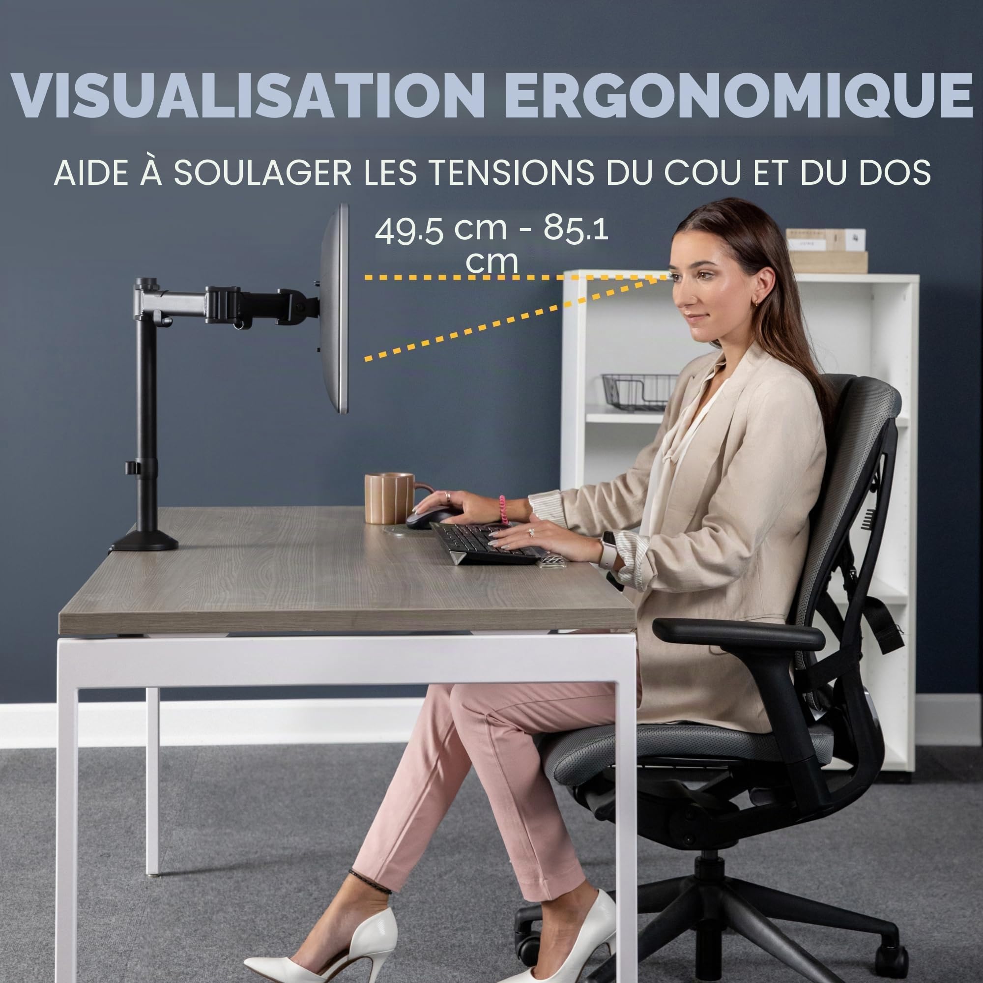 fellowes-reflex-bras-porte-cran-simple-1-cran-jusqu-27-vesa image 8