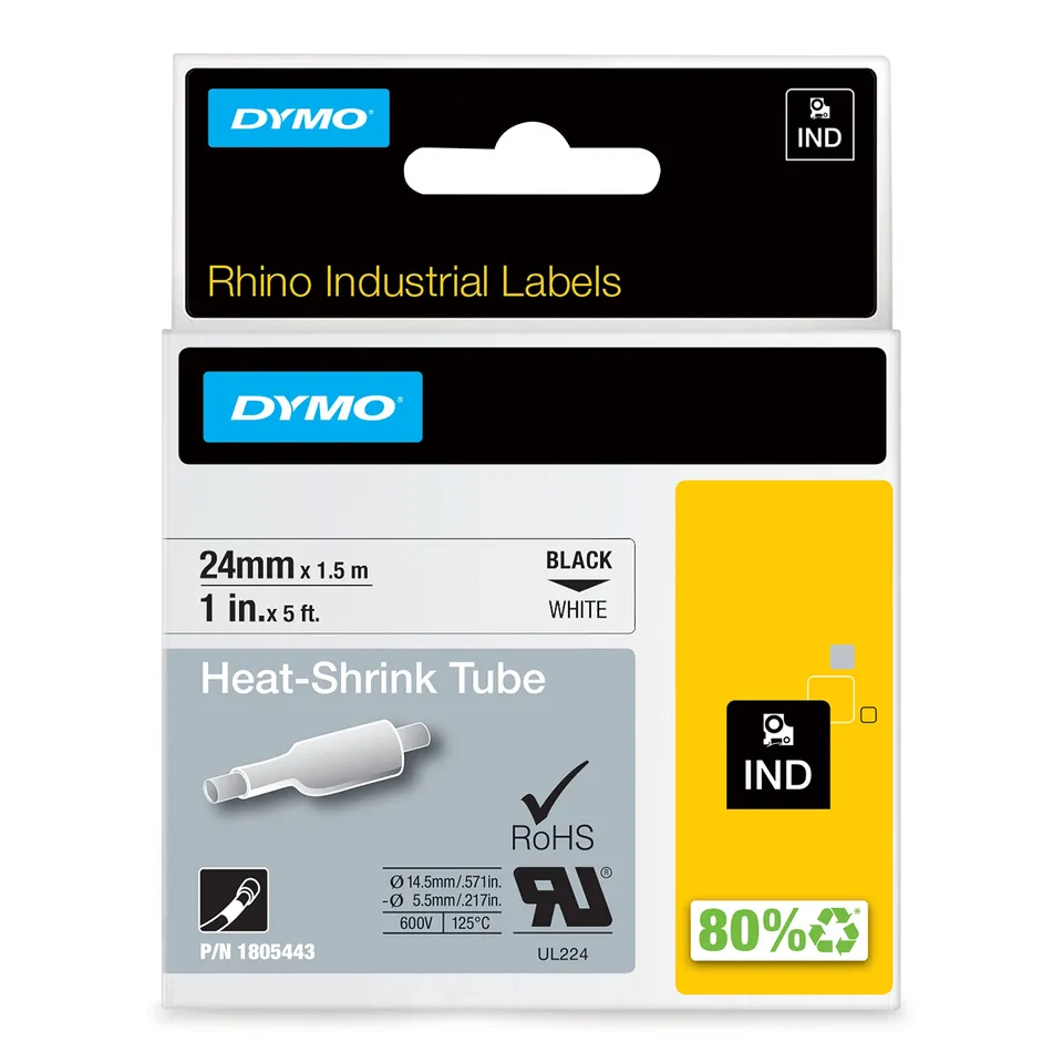 dymo-rhino-gaine-thermor-tractable-industrielle-12-mm-x-1-5-m-noir-sur-jaune image 1