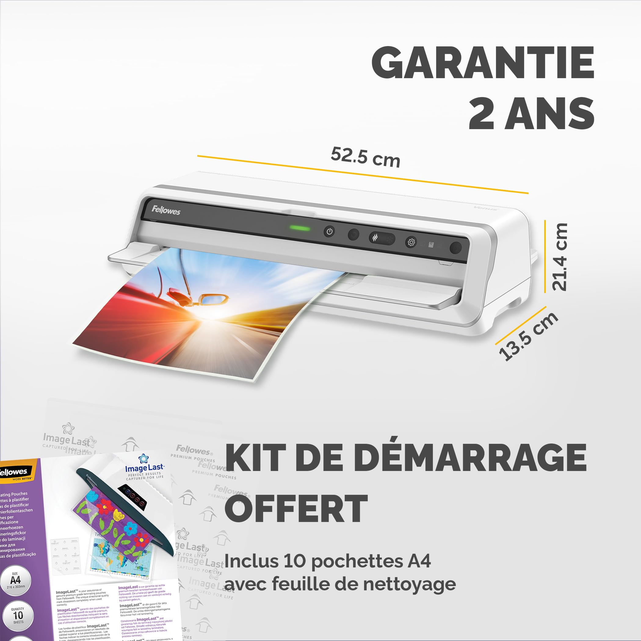 fellowes-venus-a3-5746701-plastifieuse-chaud-80-250-microns-blanche image 6
