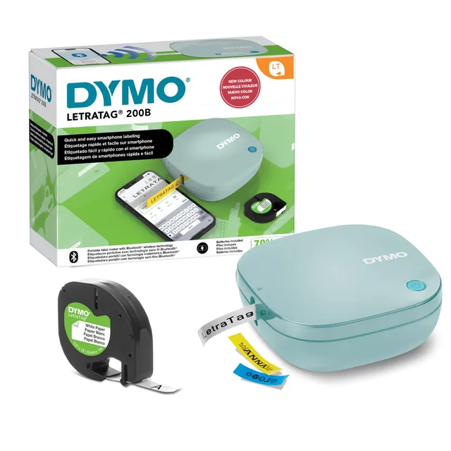 dymo-letratag-200b-tiqueteuse-bluetooth-bleue-ruban-papier image 1