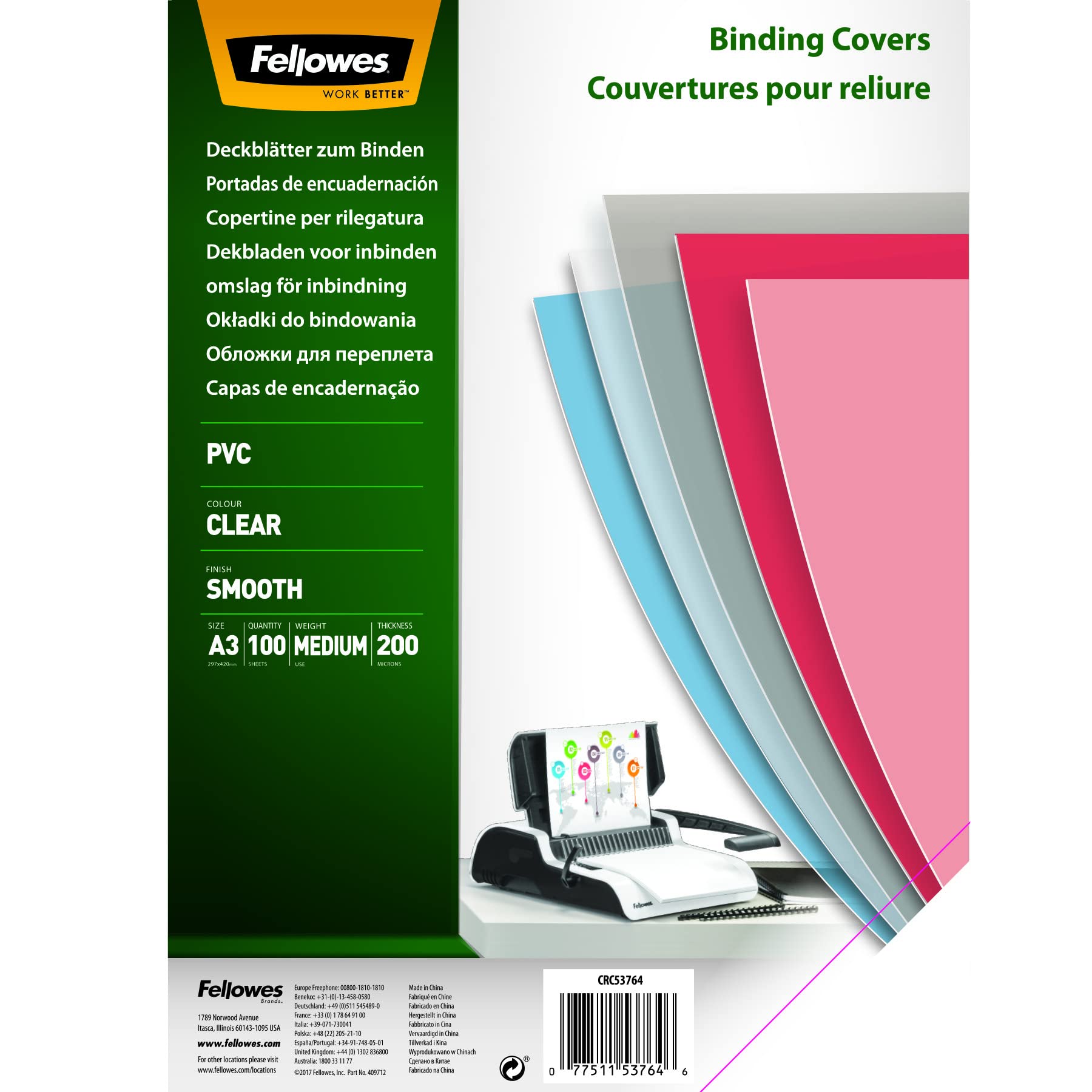 fellowes-couvertures-de-reliure-pvc-transparent-a4-200-microns-pack-de-100 image 7