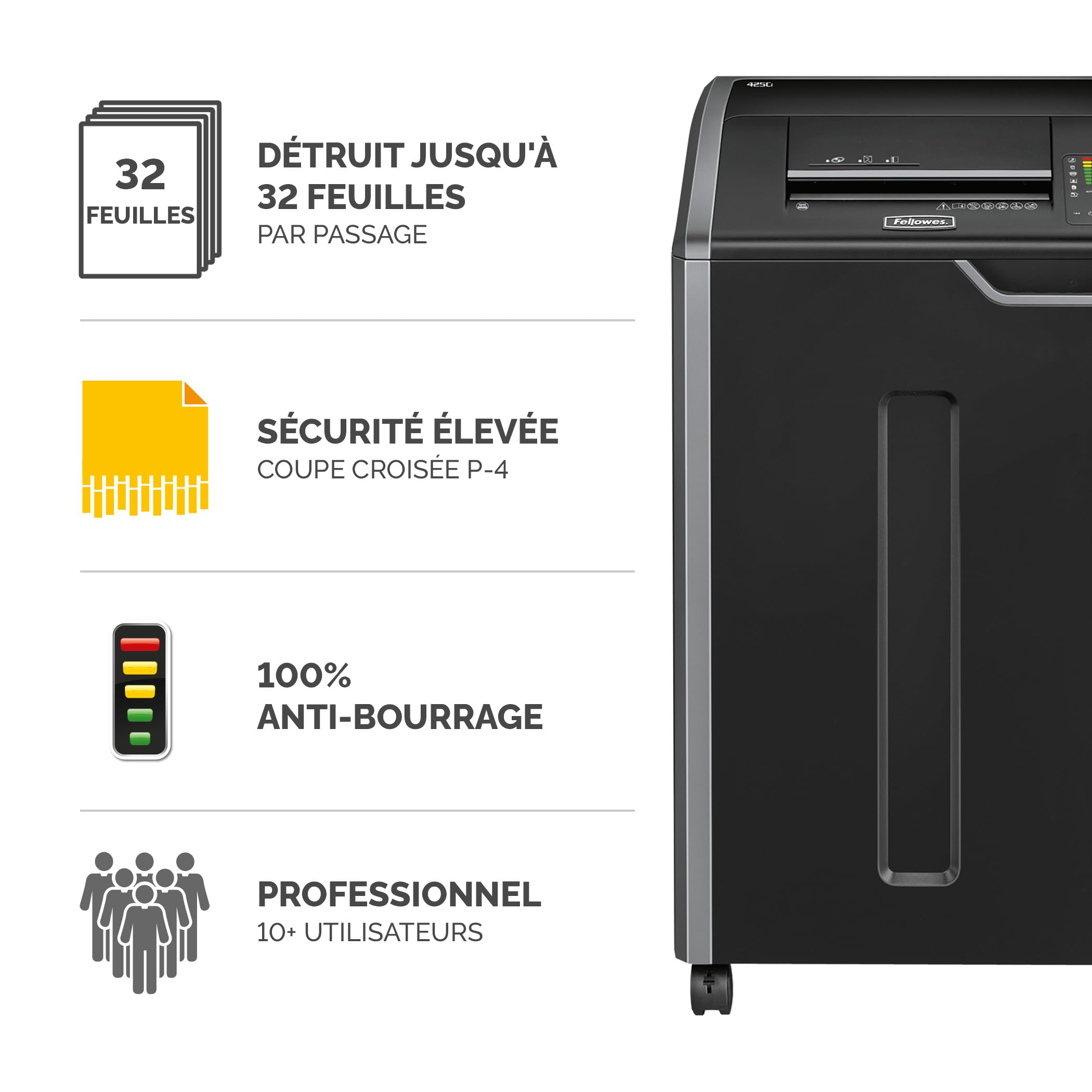 fellowes-powershred-425ci-destructeur-de-documents-coupe-crois-e-28-30-feuilles- image 2