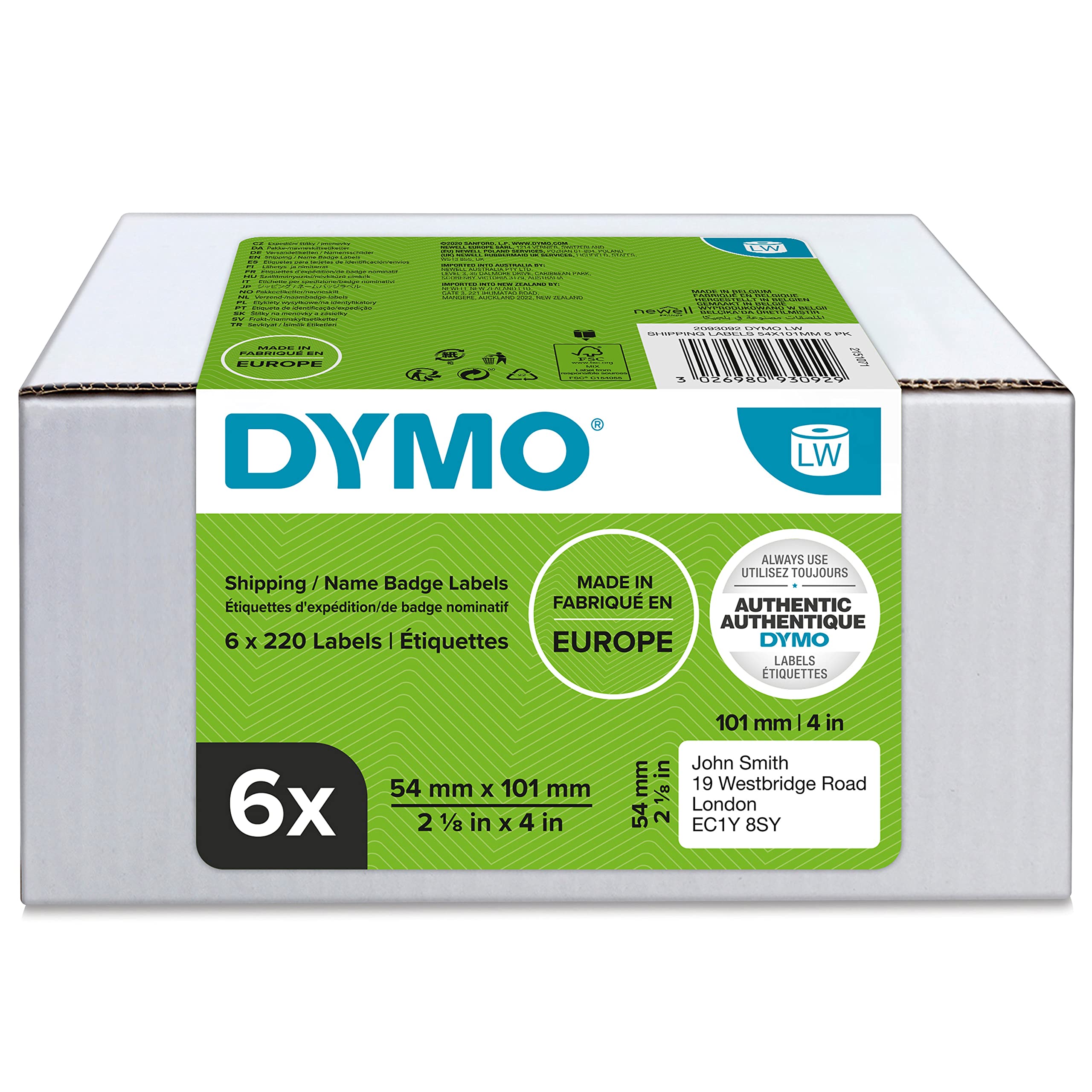 dymo-labelwriter-tiquettes-exp-dition-54-x-101-mm-rouleau-de-220-2 image 1