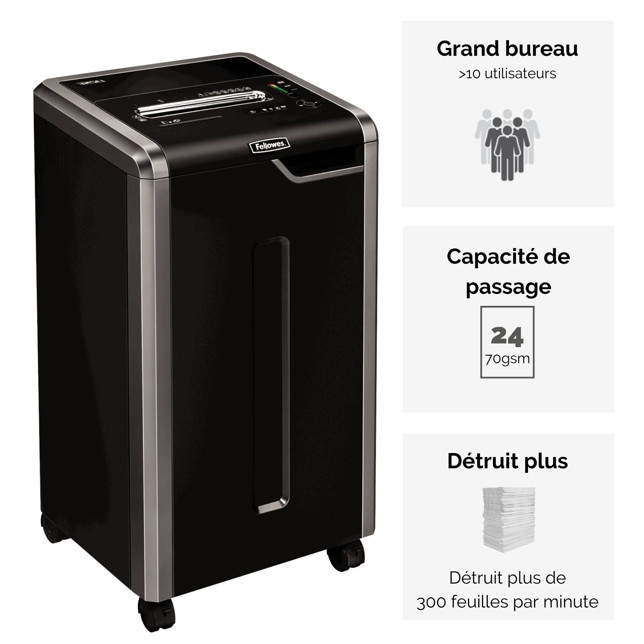 fellowes-powershred-325ci-destructeur-coupe-crois-e-p-4-22-24-feuilles-noir image 3
