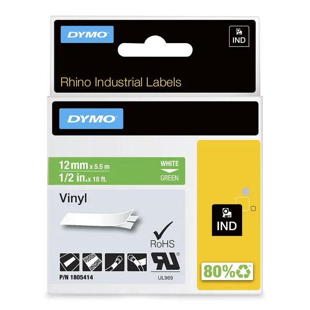 dymo-rhino-ruban-vinyle-19-mm-x-5-5-m-noir-sur-orange-s0718500 image 1