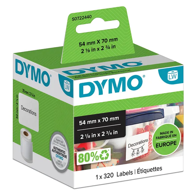 dymo-labelwriter-tiquettes-authentiques-54-x-70-mm-rouleau-320 image 1