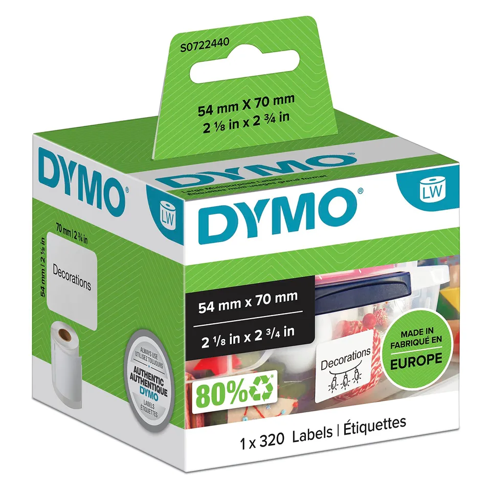 dymo-labelwriter-tiquettes-authentiques-54-x-70-mm-rouleau-320 image 1