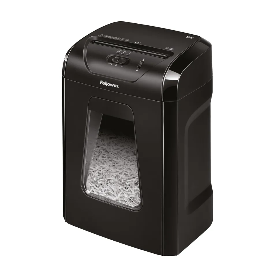 fellowes-12c-destructeur-de-documents-coupe-crois-e-12-feuilles-19l-noir image 1