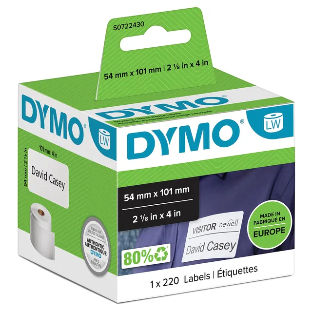 dymo-labelwriter-tiquettes-exp-dition-54-x-101-mm-rouleau-de-220 image 1