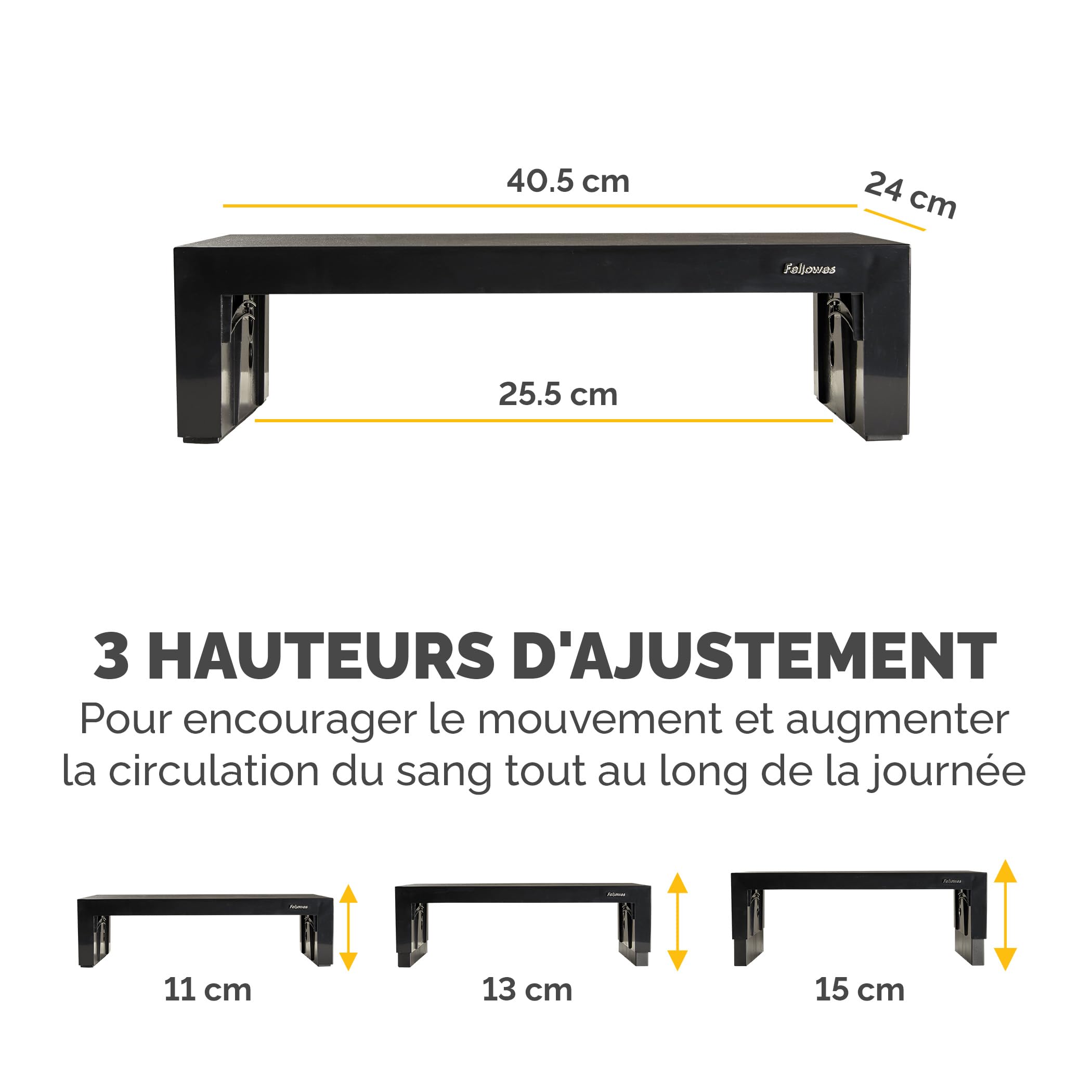 fellowes-everyday-plus-support-d-cran-3-hauteurs-charge-18-kg-noir image 4