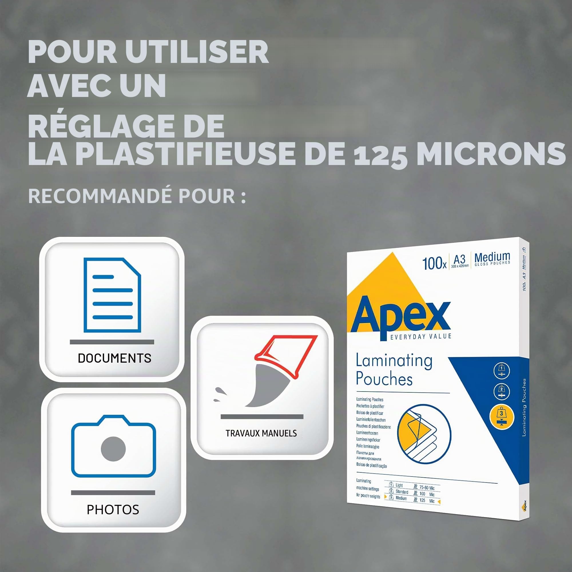 fellowes-apex-pochettes-de-plastification-a3-finition-brillante-100-feuilles-80- image 3