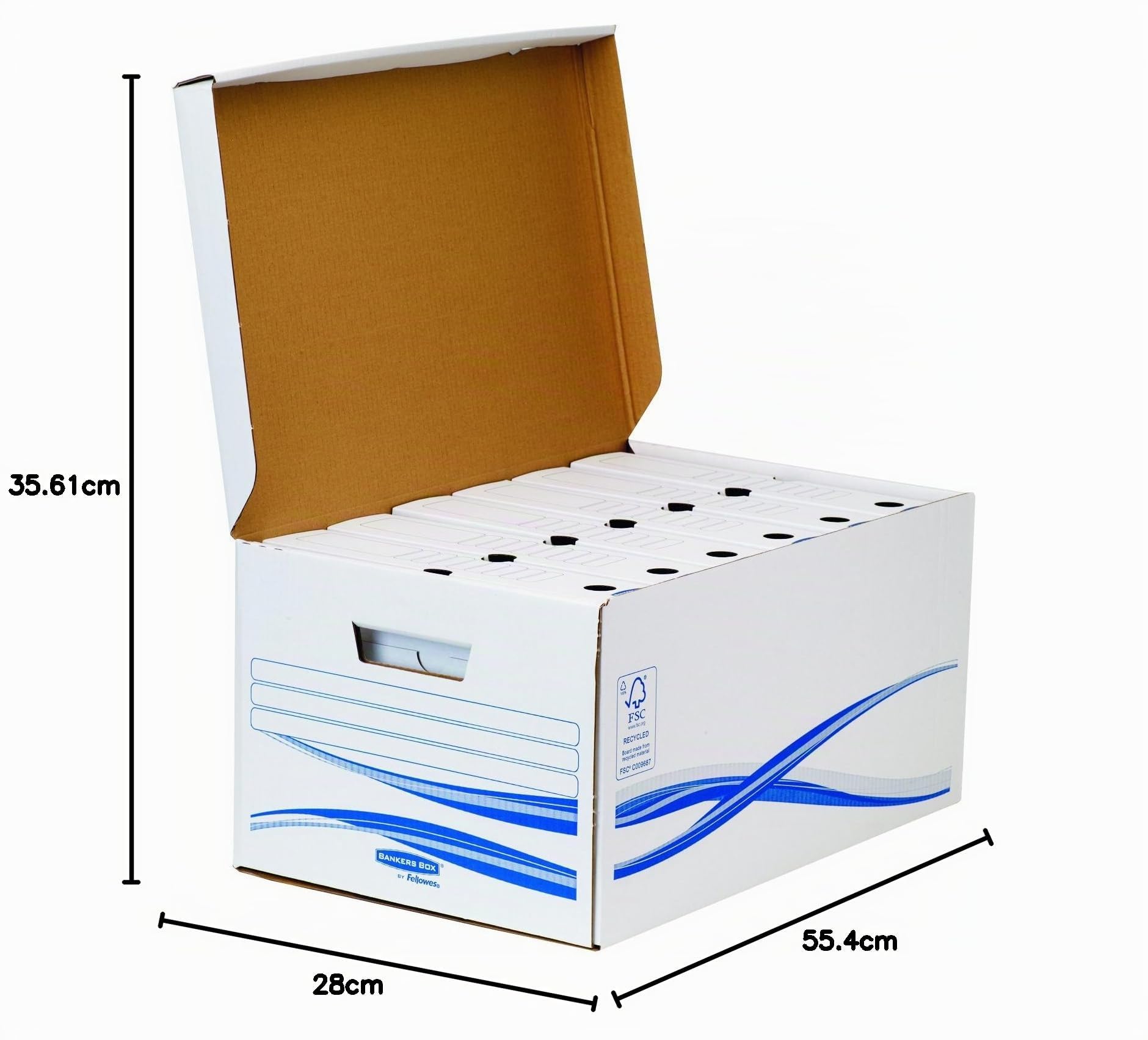 fellowes-bankers-box-basic-lot-de-10-conteneurs-flip-top-blanc-bleu image 2