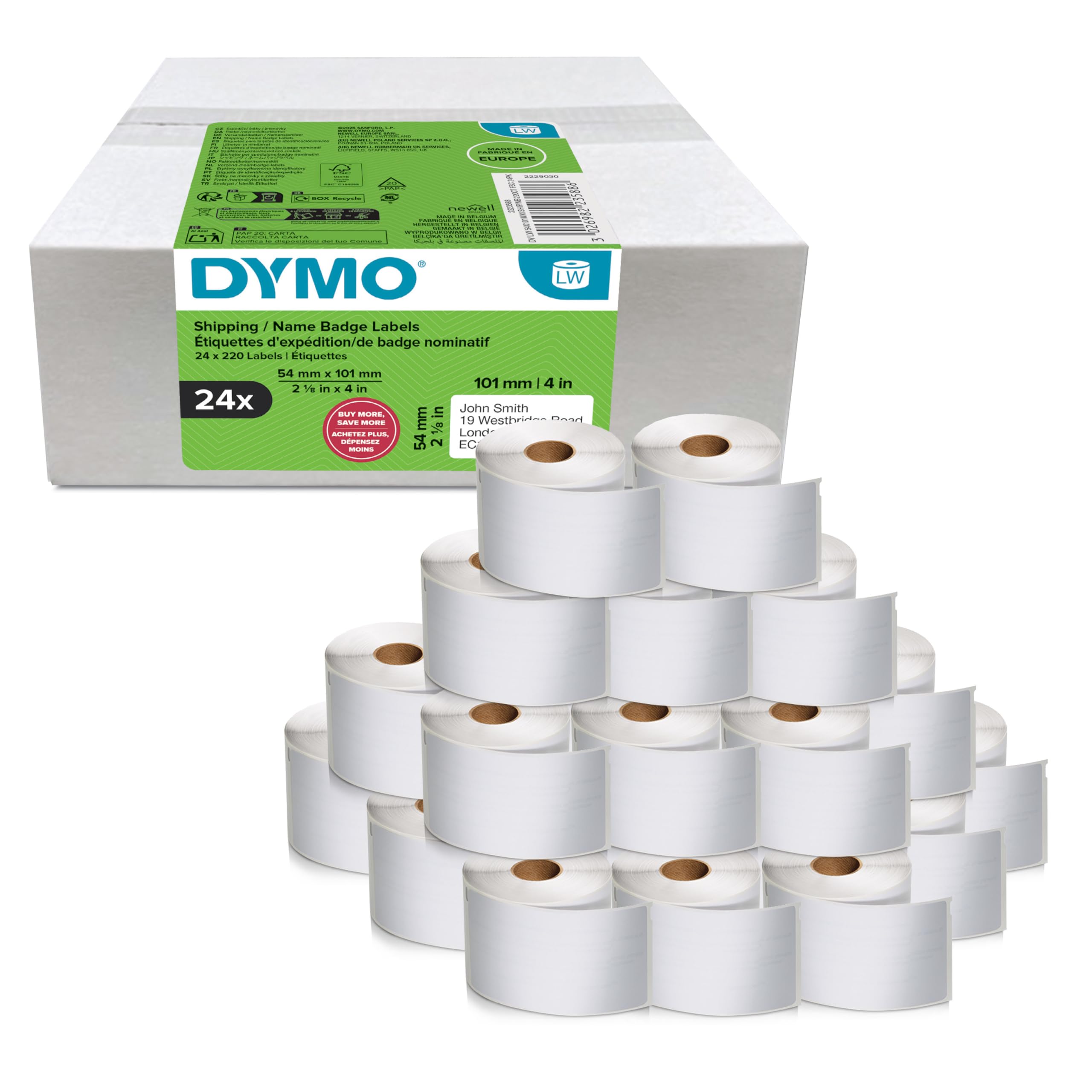 dymo-labelwriter-grandes-tiquettes-exp-dition-et-badges-54-mm-x-101-mm-24-roulea image 1