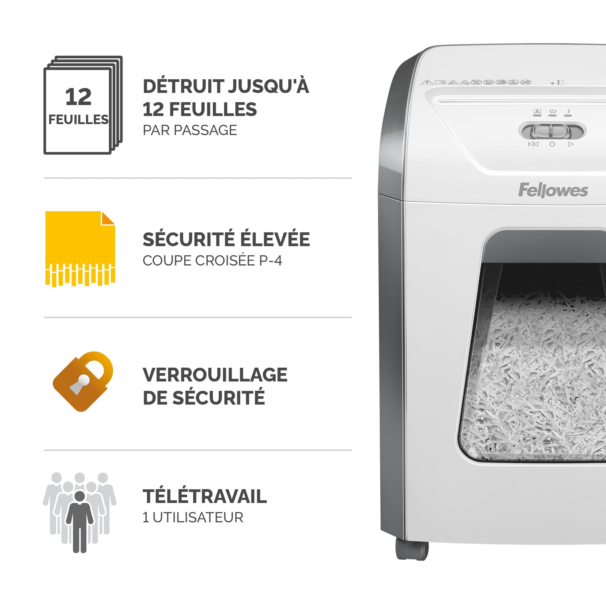 fellowes-powershred-fs-12c-destructeur-coupe-crois-e-12-feuilles-19-l image 2