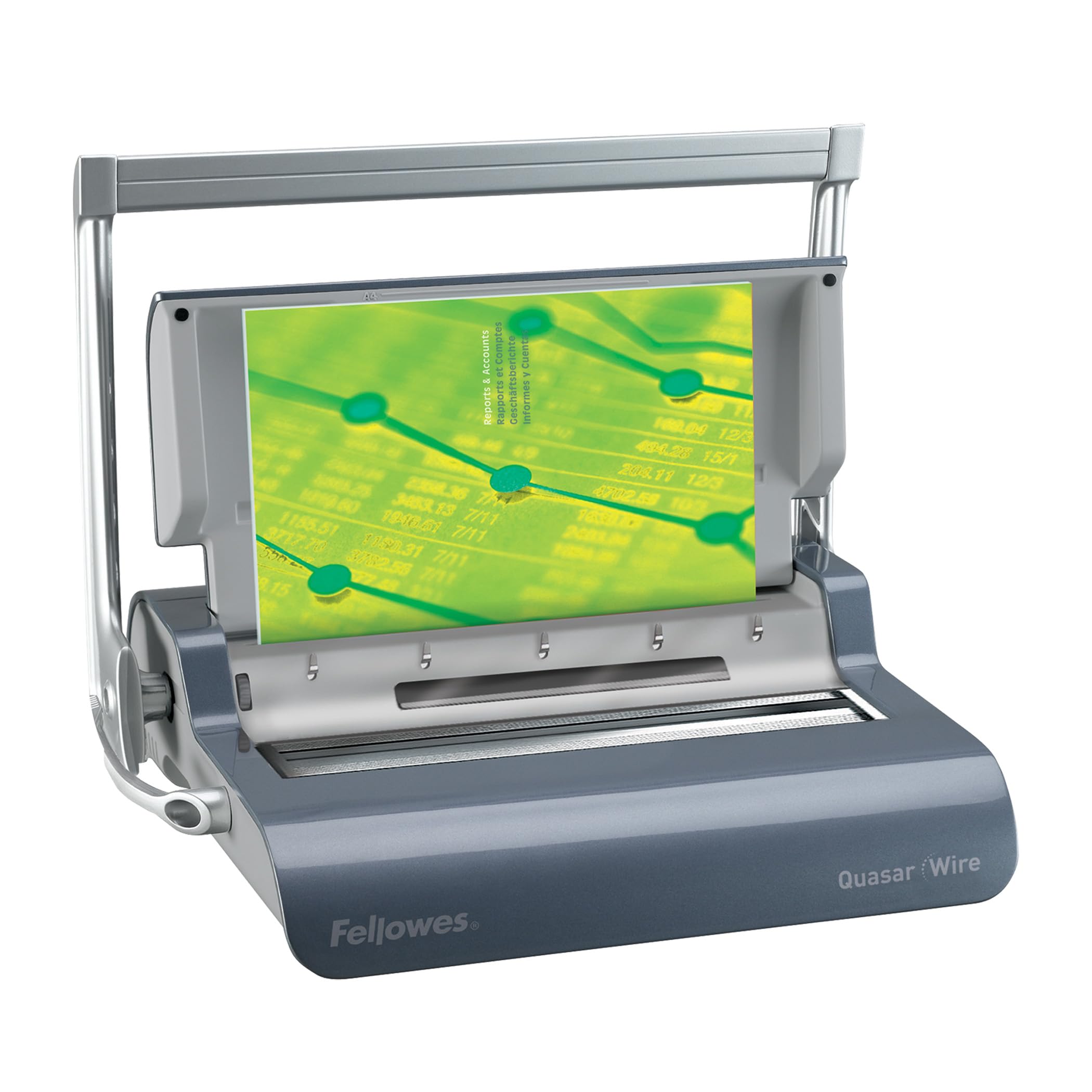 fellowes-quasar-machine-relier-anneaux-m-talliques-130-feuilles-argent image 1
