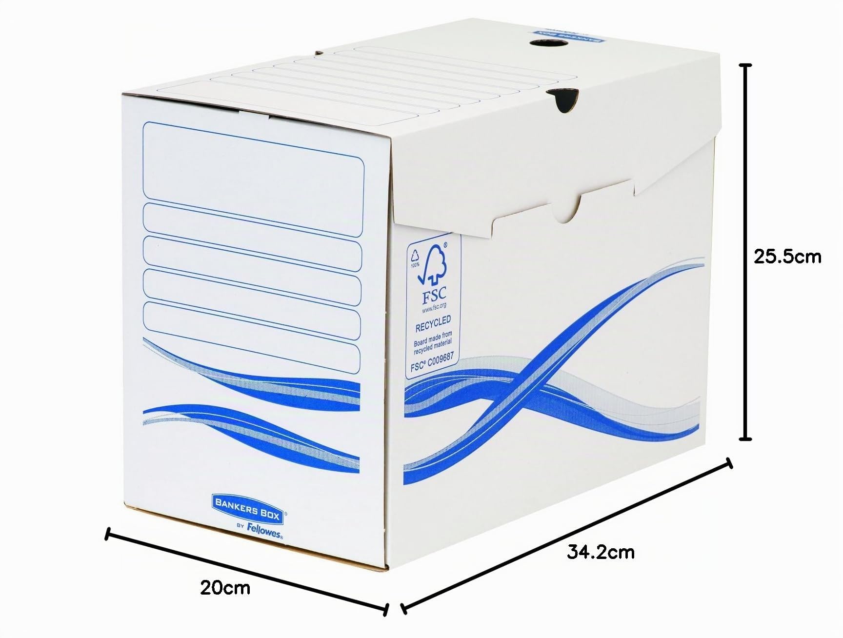 fellowes-basic-lot-de-10-bo-tes-archives-a4-dos-200-mm-blanc-bleu image 6