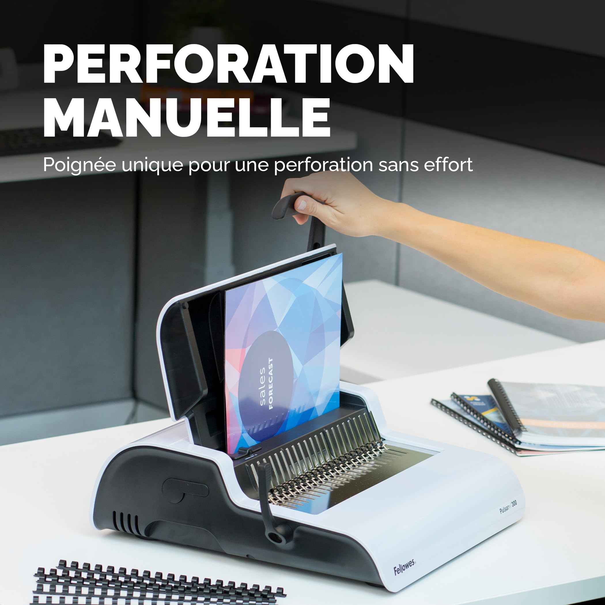 fellowes-pulsar-relieuse-manuelle-anneaux-plastique-20-300-feuilles-tiroir image 5