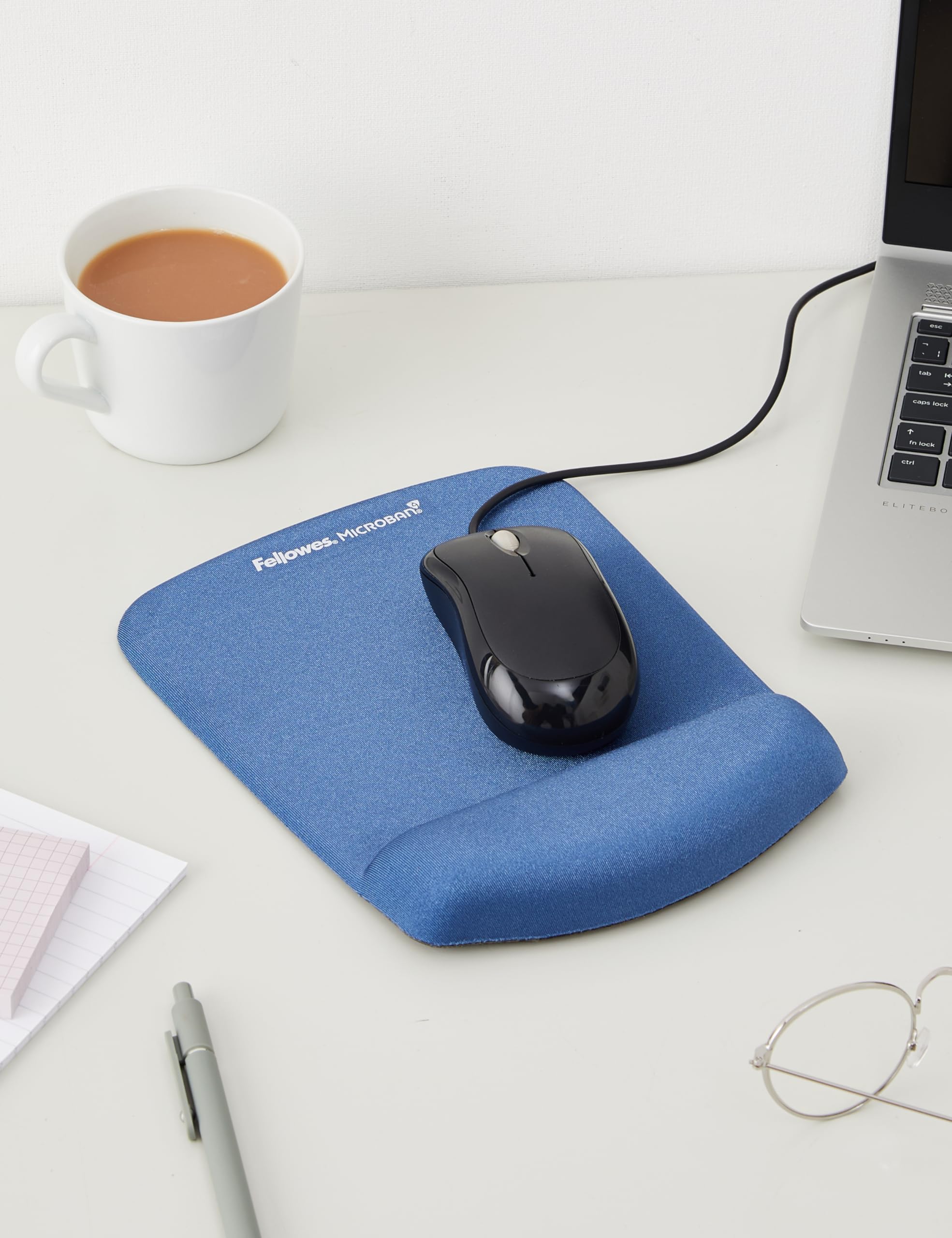 fellowes-plushtouch-tapis-de-souris-repose-poignet-mousse-m-moire-bleu image 2