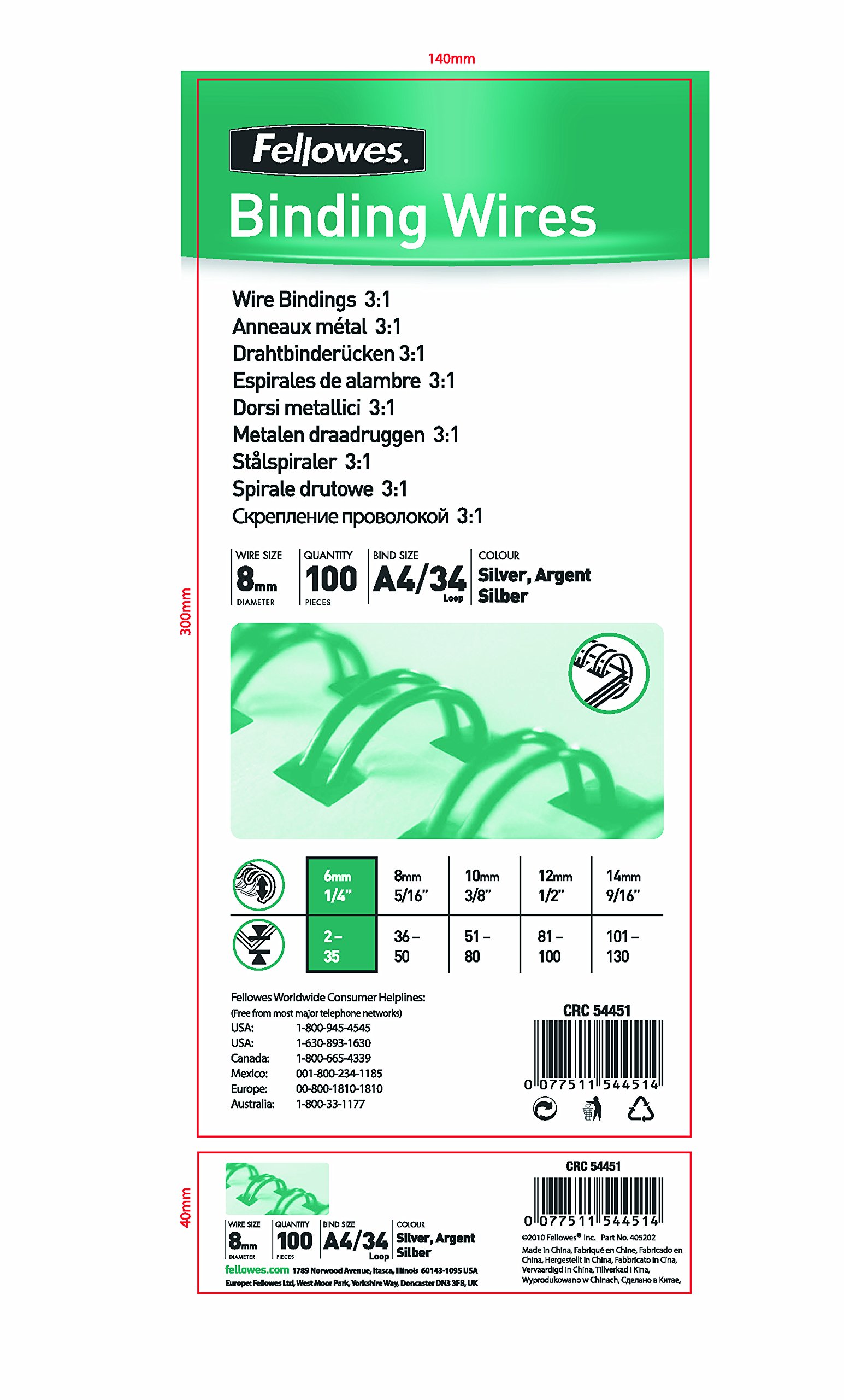 fellowes-54451-anneaux-m-tal-8-mm-argent-bo-te-de-100 image 2