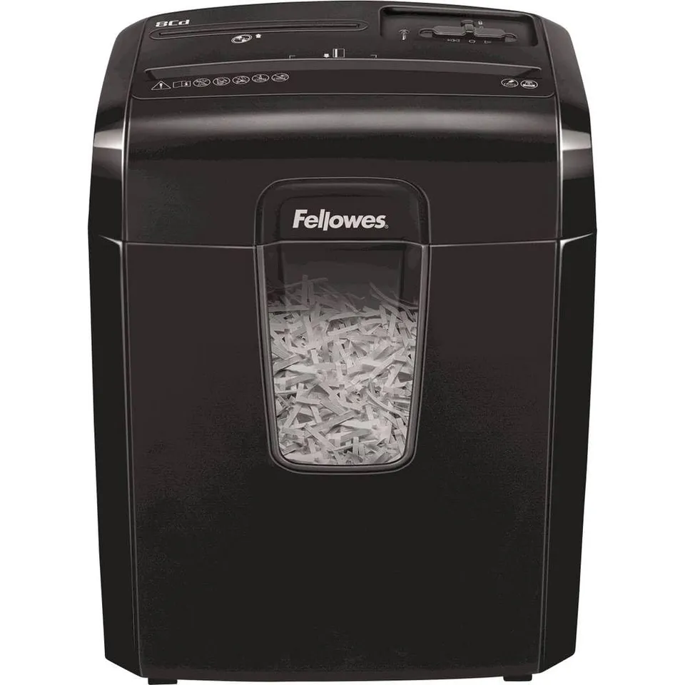 fellowes-powershred-8cd-destructeur-coupe-crois-e-8-feuilles-14l-noir image 1